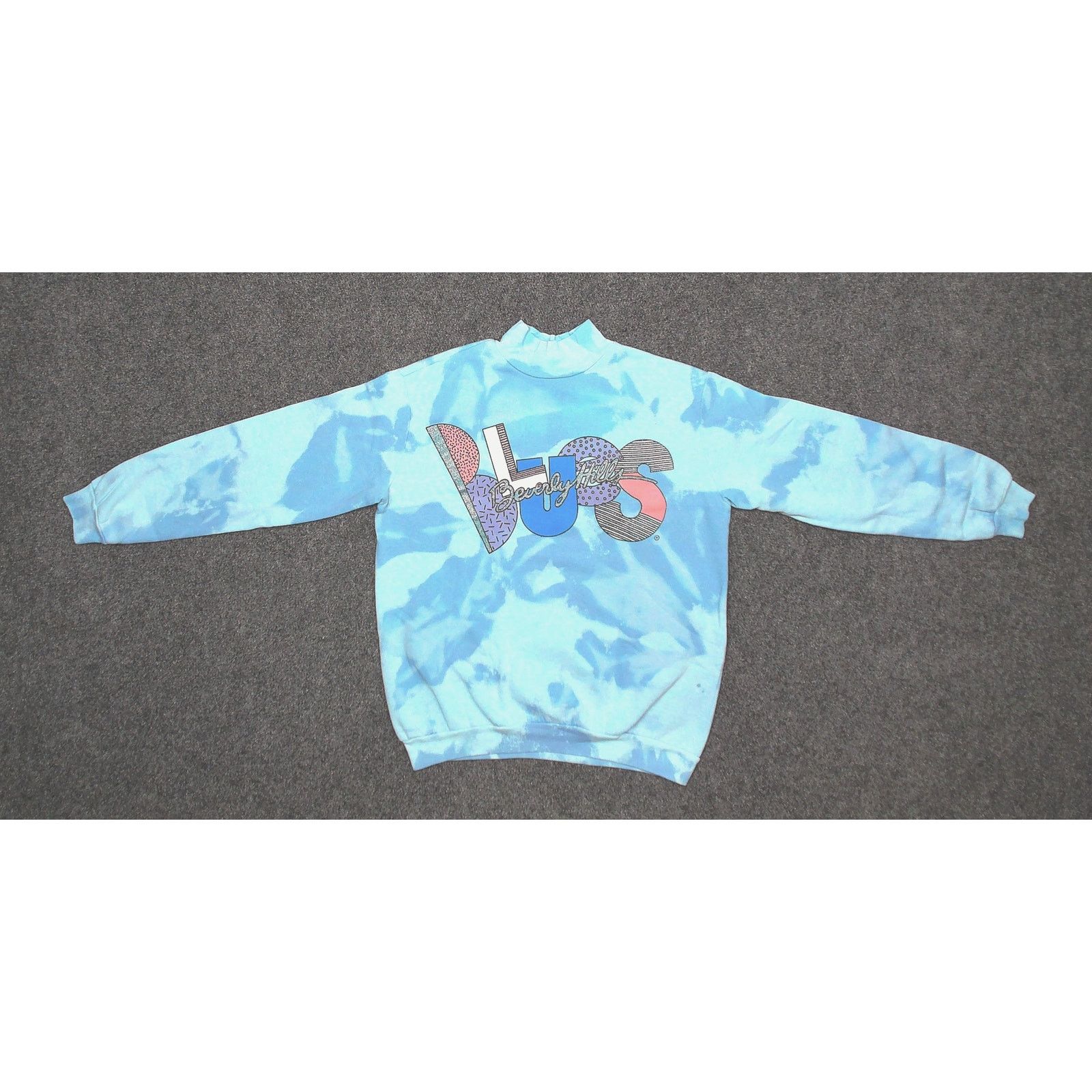 Vintage 80s Beverly Hills Blues Boxy Tie Dye Mock Neck M Size M / US 6-8 / IT 42-44 - 5 Thumbnail
