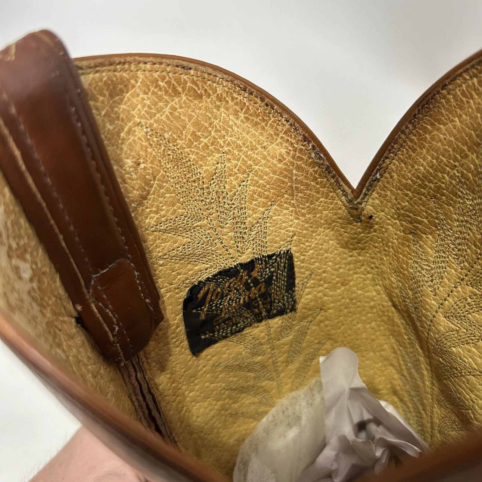 Tony Lama Vintage Tony Lama Leather Cowboy Boots Gold Label “Brown” Size US 8.5 / EU 41-42 - 10 Thumbnail