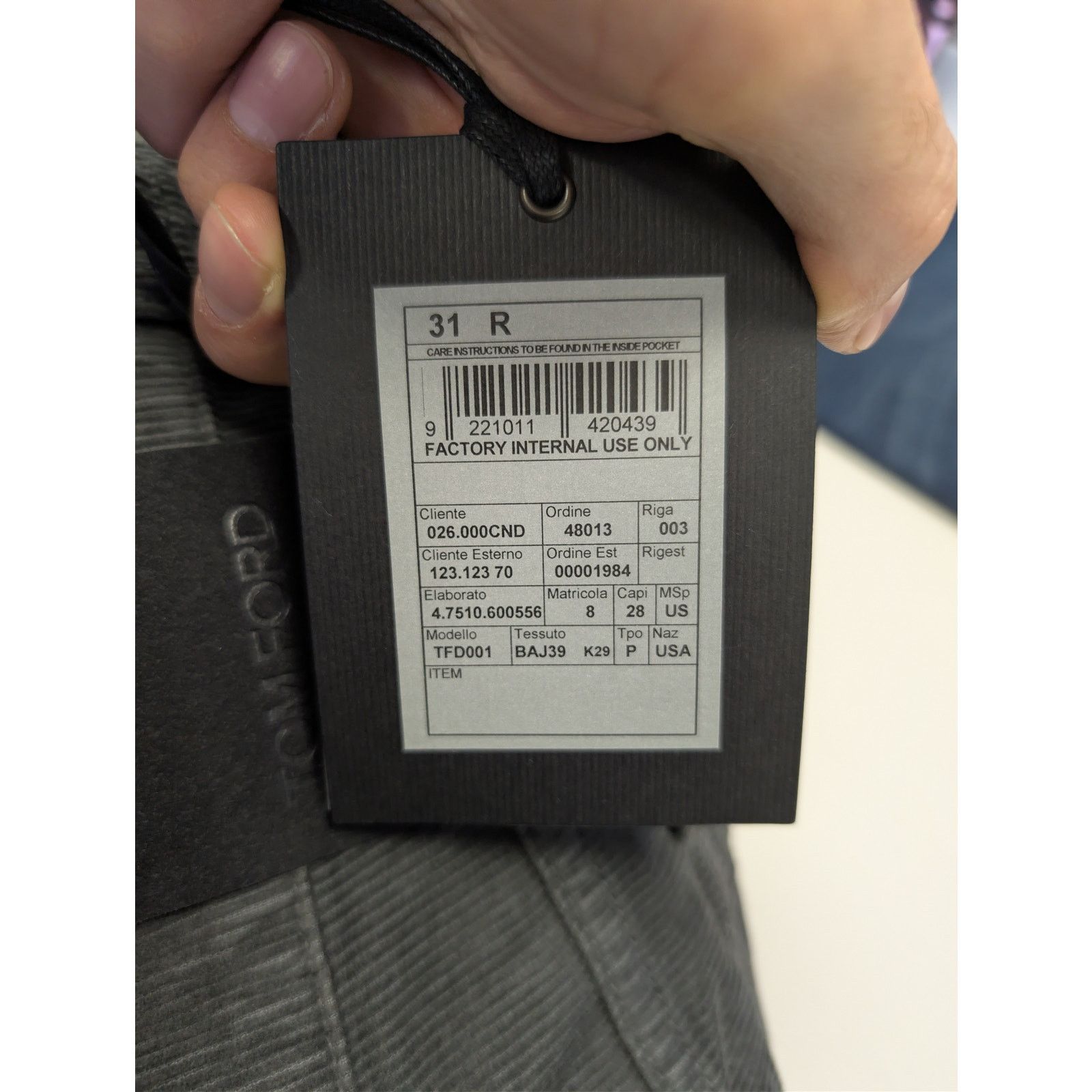Tom Ford o1rshd1 Slim Fit Coated Denim Jeans in Black / Grey Size US 31 - 22 Thumbnail