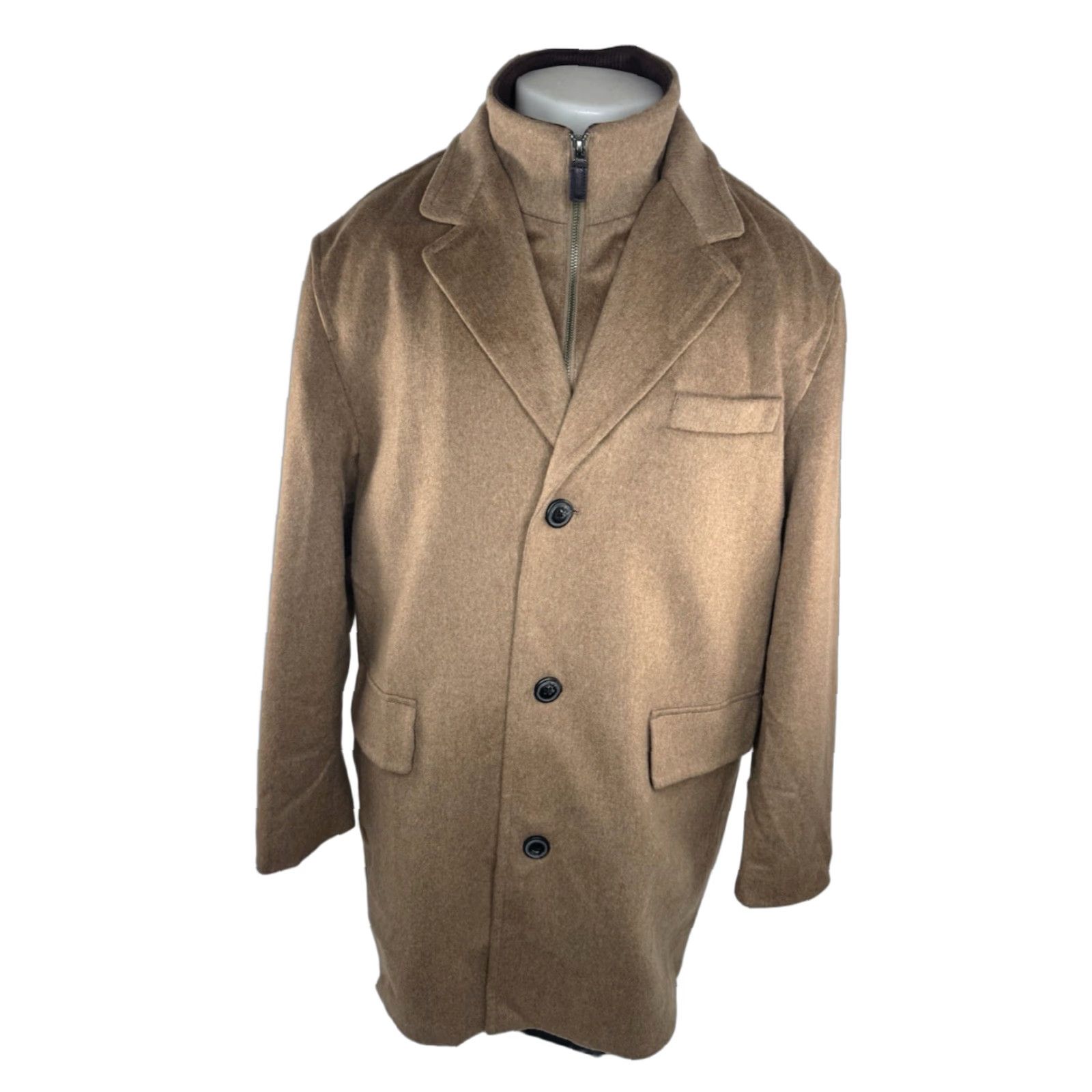 Cremieux DANIEL CREMIEUX / LORO PIANA Wool Zip L Jacket - Brown, 34" Length, Men's Blazer / Overcoat Jacket EXCELLENT Size 42R - 1 Thumbnail