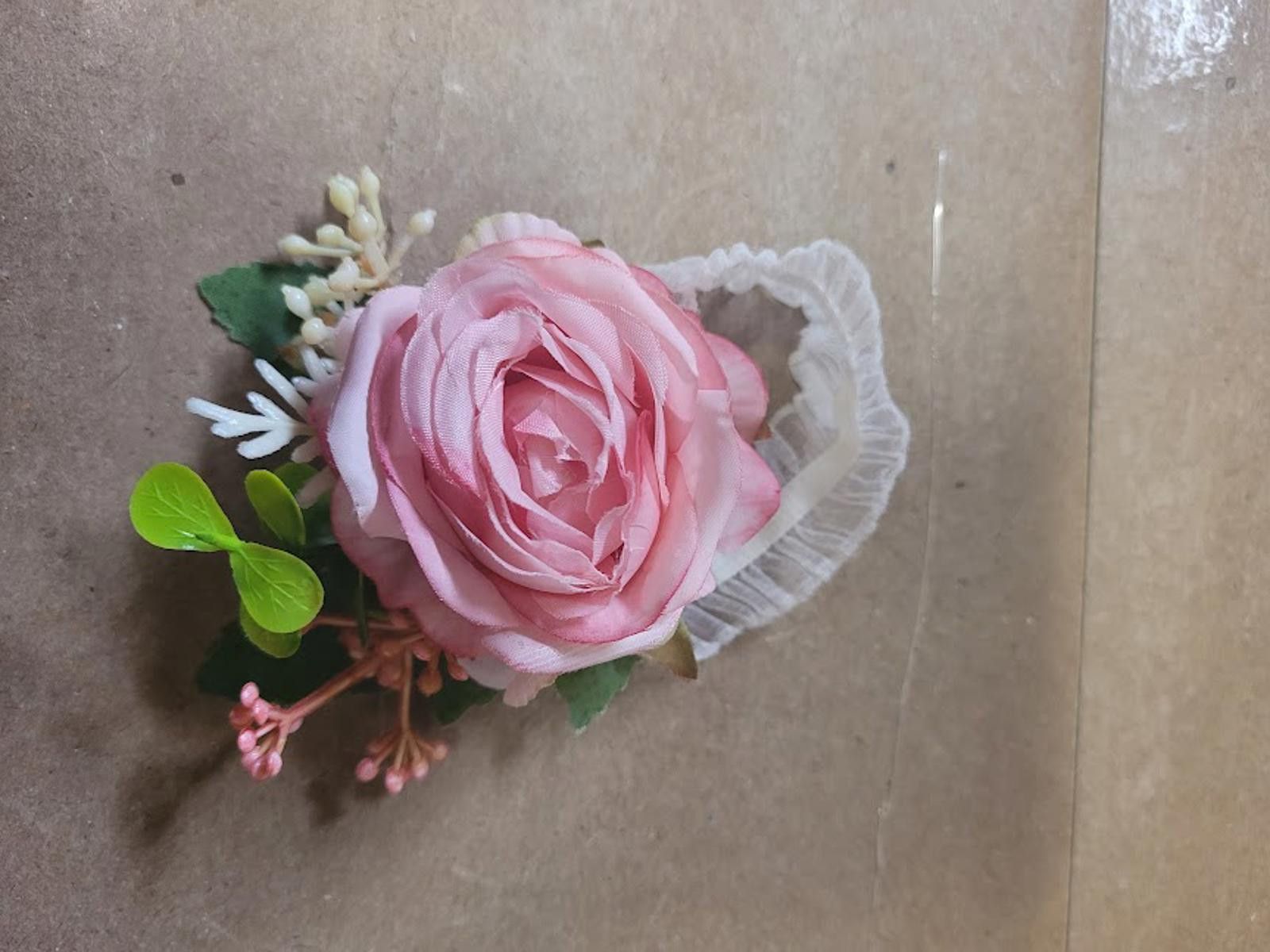 Other 12 Floral Bliss Pink Corsage – Party & Wedding Wristwear Fun Size ONE SIZE - 1 Thumbnail