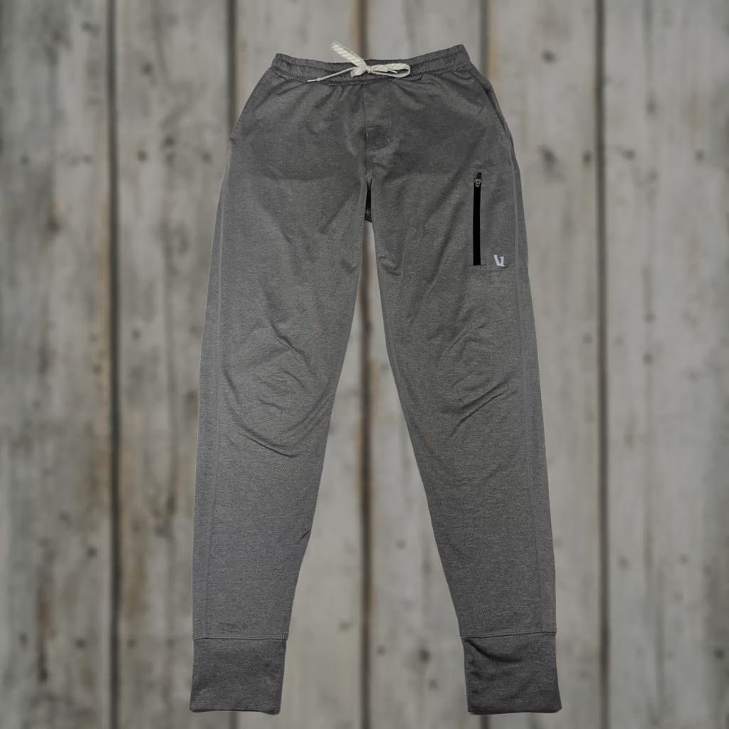 Vuori Vuori Sunday Performance Joggers Pants Dark Gray Mens Small Tapered Zip Pocket Pockets Elastic Waist Athletic Jogger Activewear Regular Size S Size US 29 - 1 Thumbnail