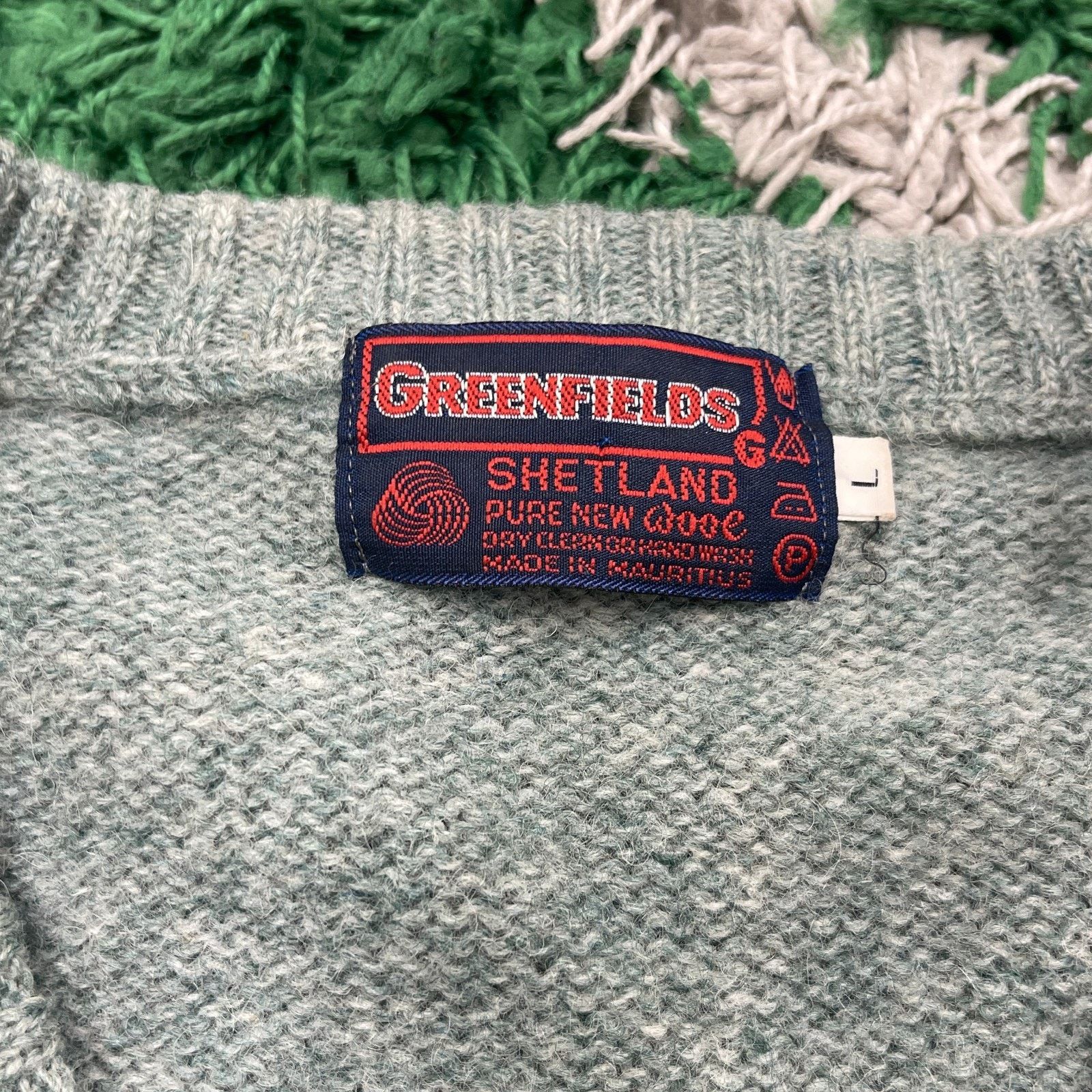 Vintage Vintage Greenfields Shetland 100% Wool V Neck Knit Sweater Size L / US 10 / IT 46 - 5 Thumbnail