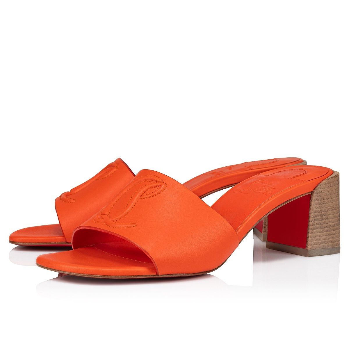 Christian Louboutin o1s1wg110225 Mules in Orange Size US 12 / IT 42 - 2 Thumbnail