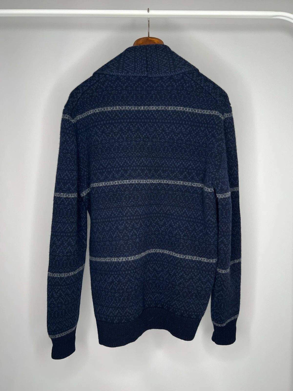 Hackett Hackett London Merino Cashmere Fair Isle Shawl Cardigan Size US L / EU 52-54 / 3 - 11 Thumbnail