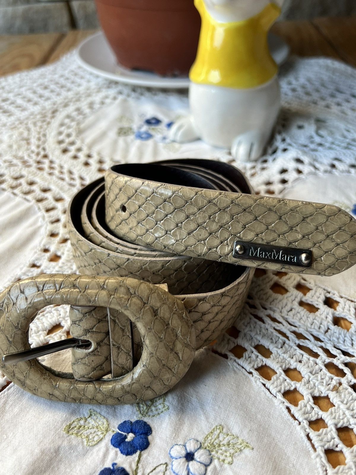 Max Mara × Vintage RARE🤑 Max Mara Leather Belt Size ONE SIZE - 2 Thumbnail