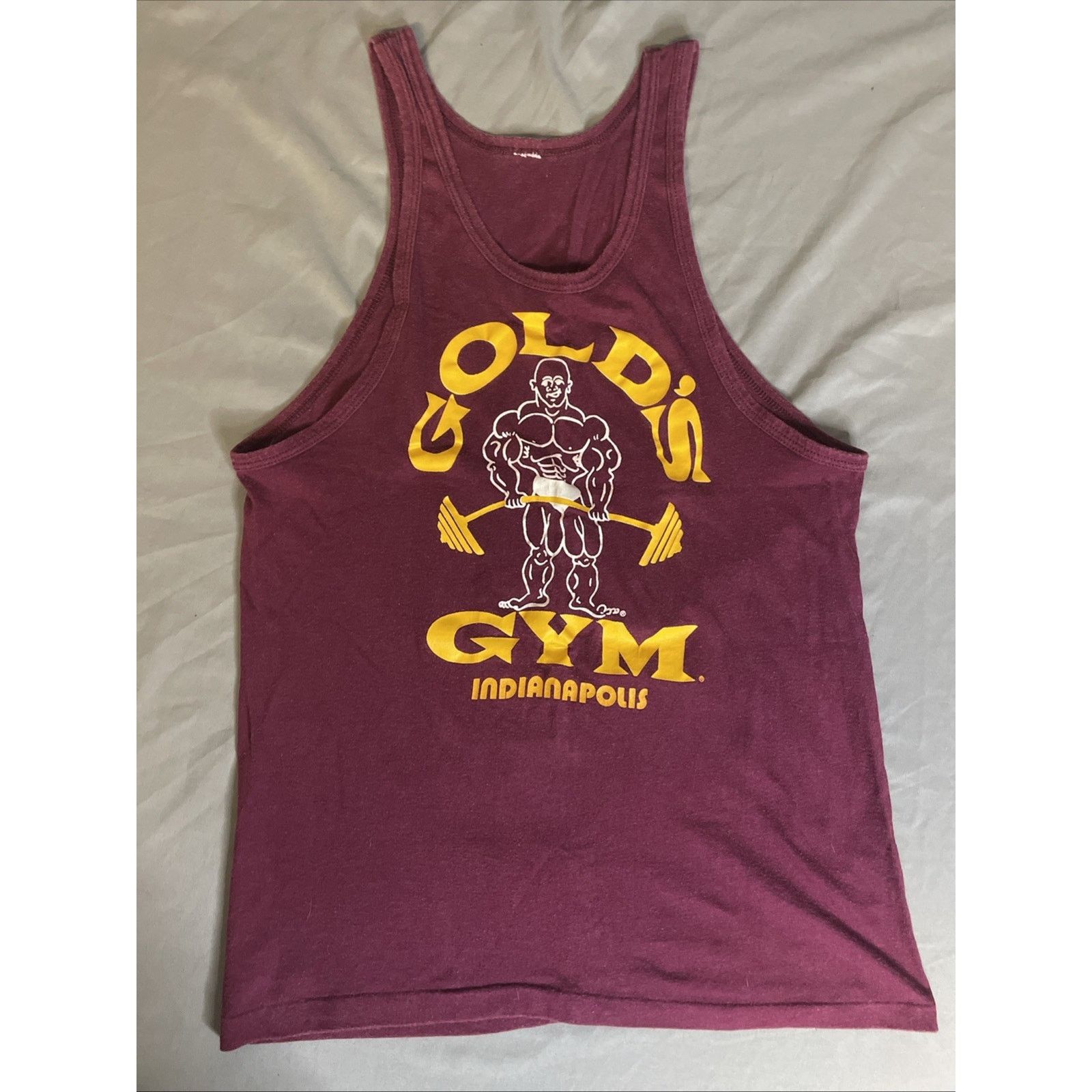 Other Vintage 80s Gold's Gym Tank Top 50/50 Indianapolis Maroon SM Size US S / EU 44-46 / 1 - 1 Thumbnail
