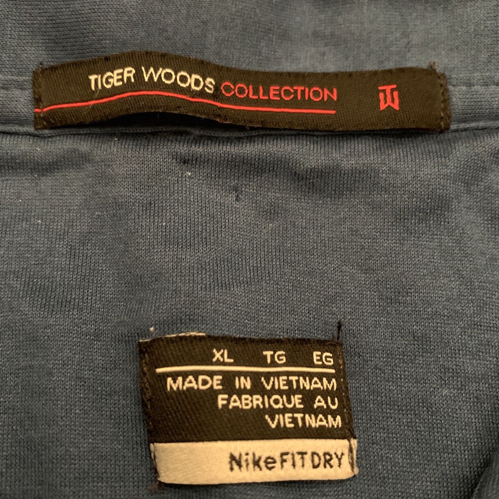 Nike VINTAGE Nike Tiger Woods Collection Golf Polo Mens XL Blue Striped Swoosh EUC Size US XL / EU 56 / 4 - 2 Thumbnail