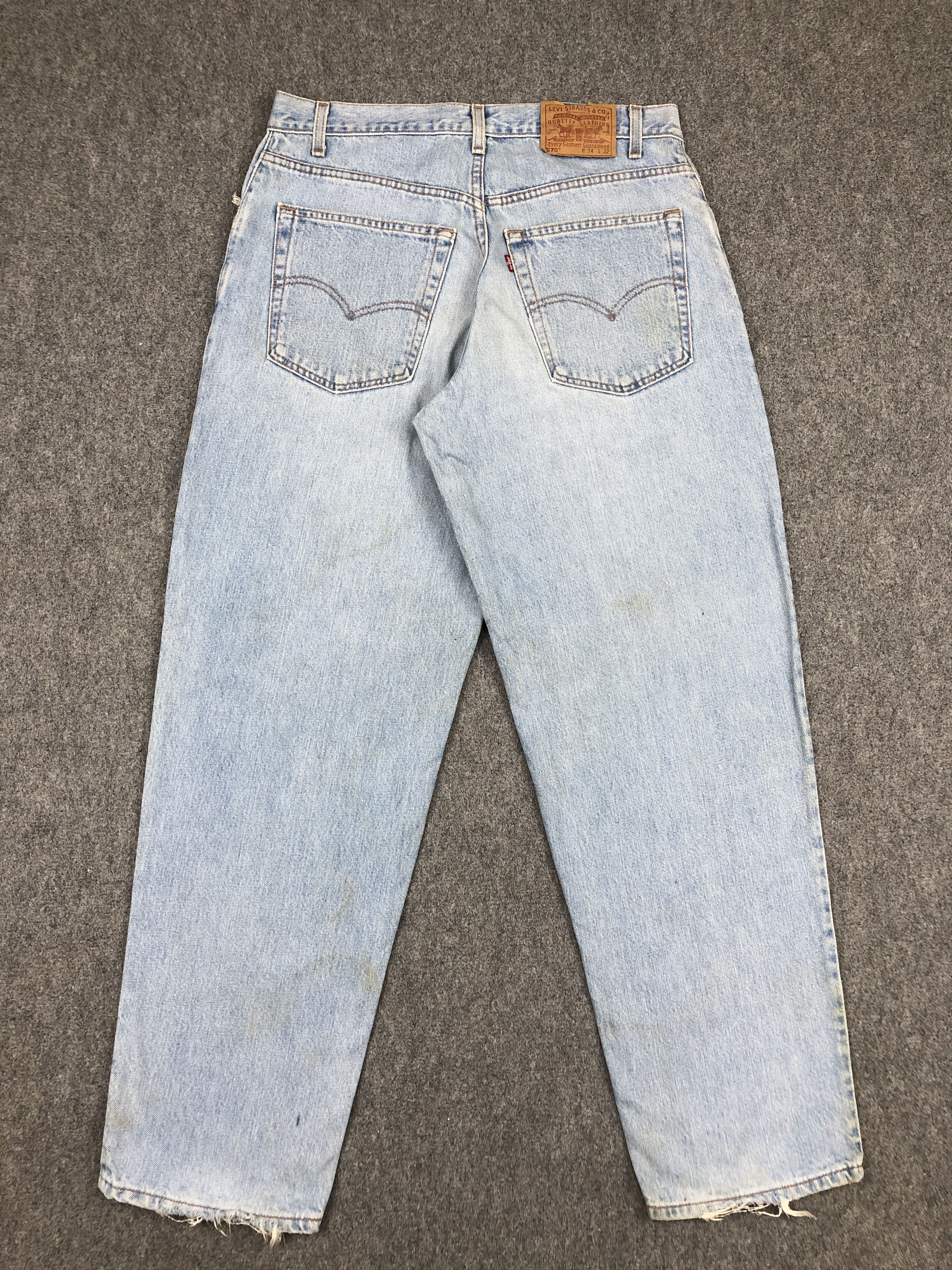 Levi's Vintage 90s Levis 570 Tapered Leg Baggy Fit Jeans DP2364 Size US 33 - 3 Thumbnail