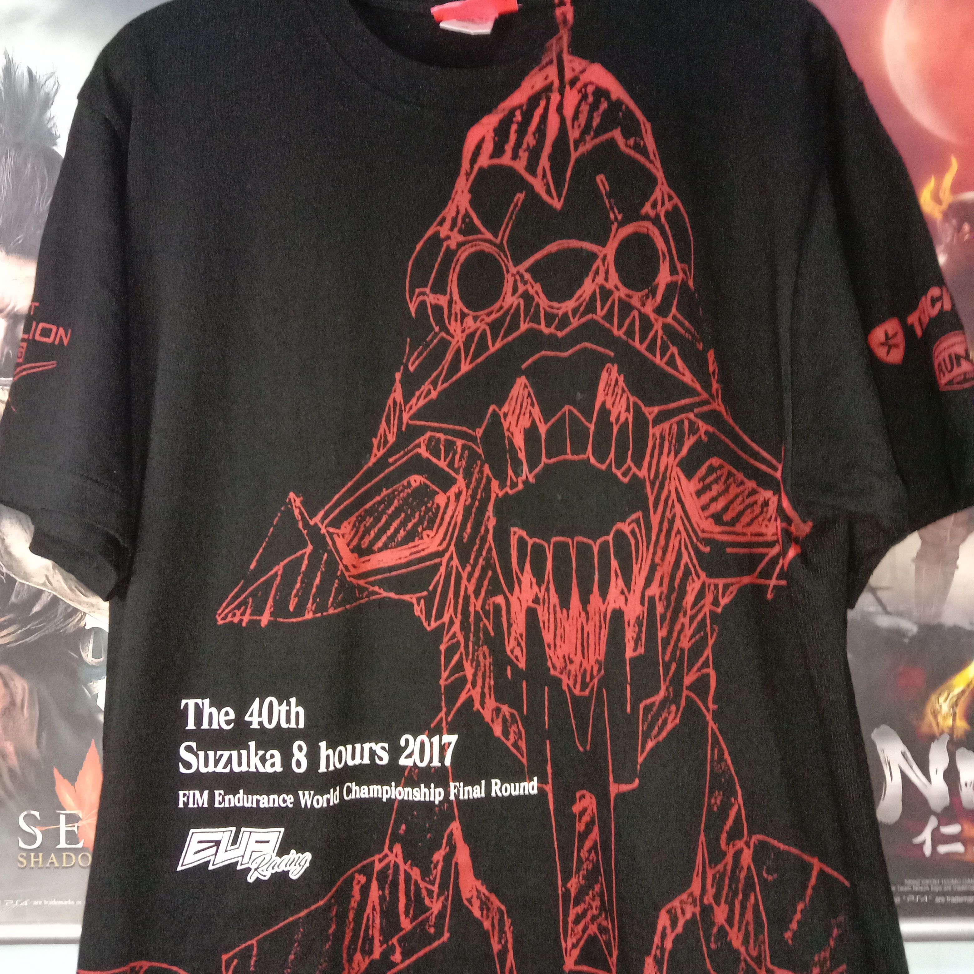 image of Eva Racing Neon Genesis Evangelion Berserk T-Shirt Anime in Black, Men's (Size XL)
