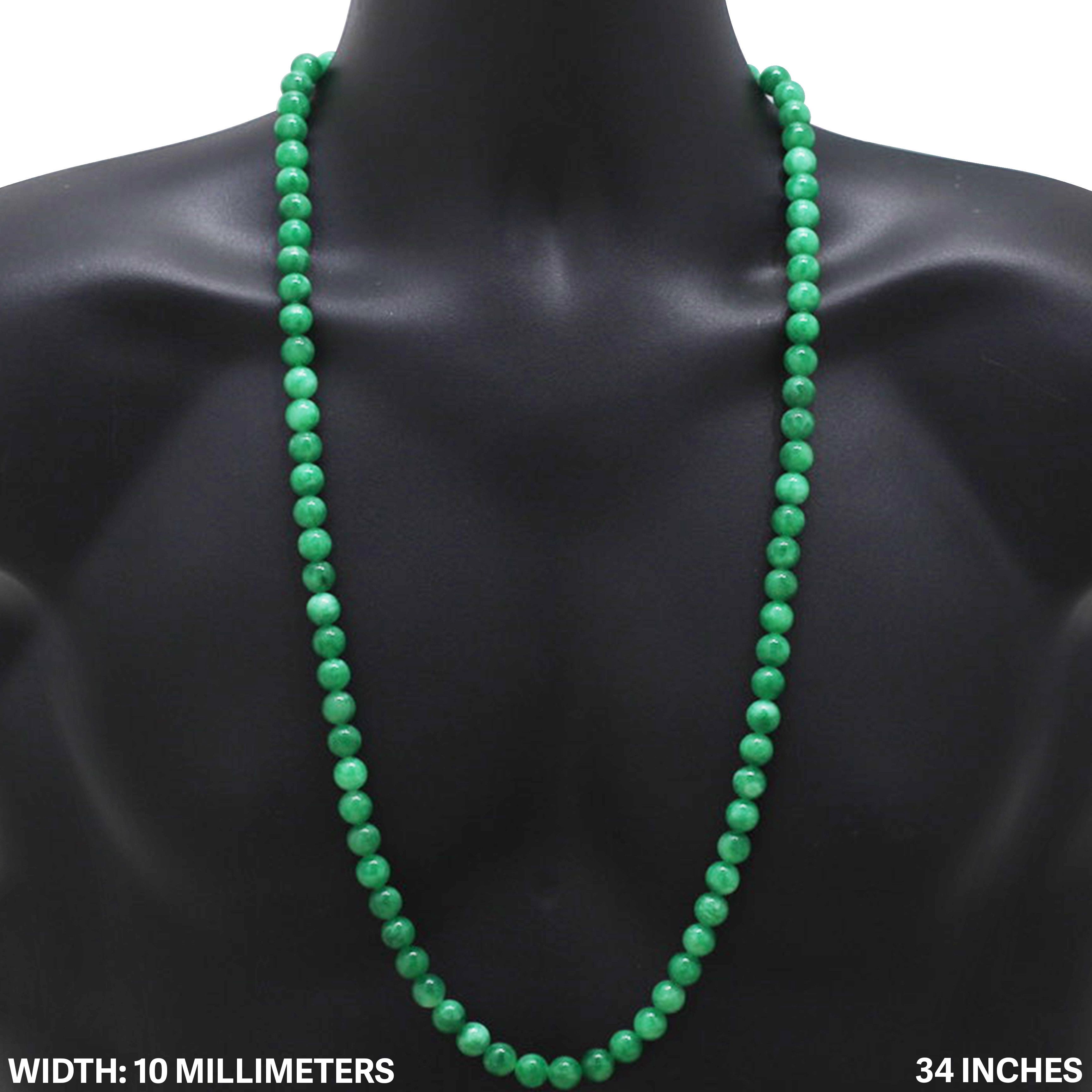 Other 10mm Jade Beaded Necklace 34” Size ONE SIZE - 1 Thumbnail