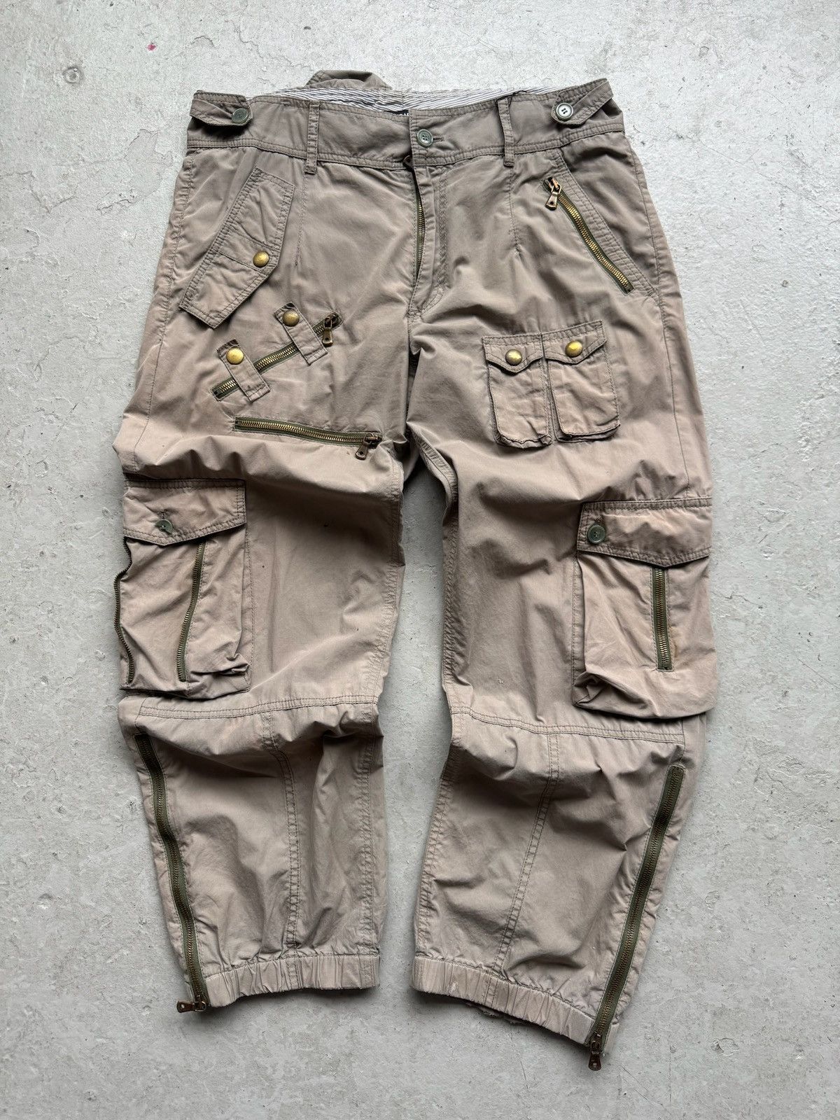 Dolce & Gabbana Dolce & Gabbana 2000's Olive Multi Pocket Cargo Pants Size US 34 / EU 50 - 1 Thumbnail