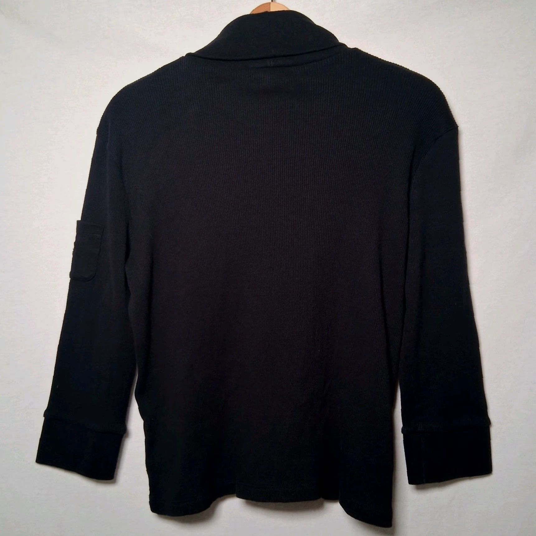 Ralph Lauren VINTAGE Lauren Ralph Lauren Turtleneck Women L Black Ribbed Knit Pocket 3/4 Sleeves Size L / US 10 / IT 46 - 3 Thumbnail