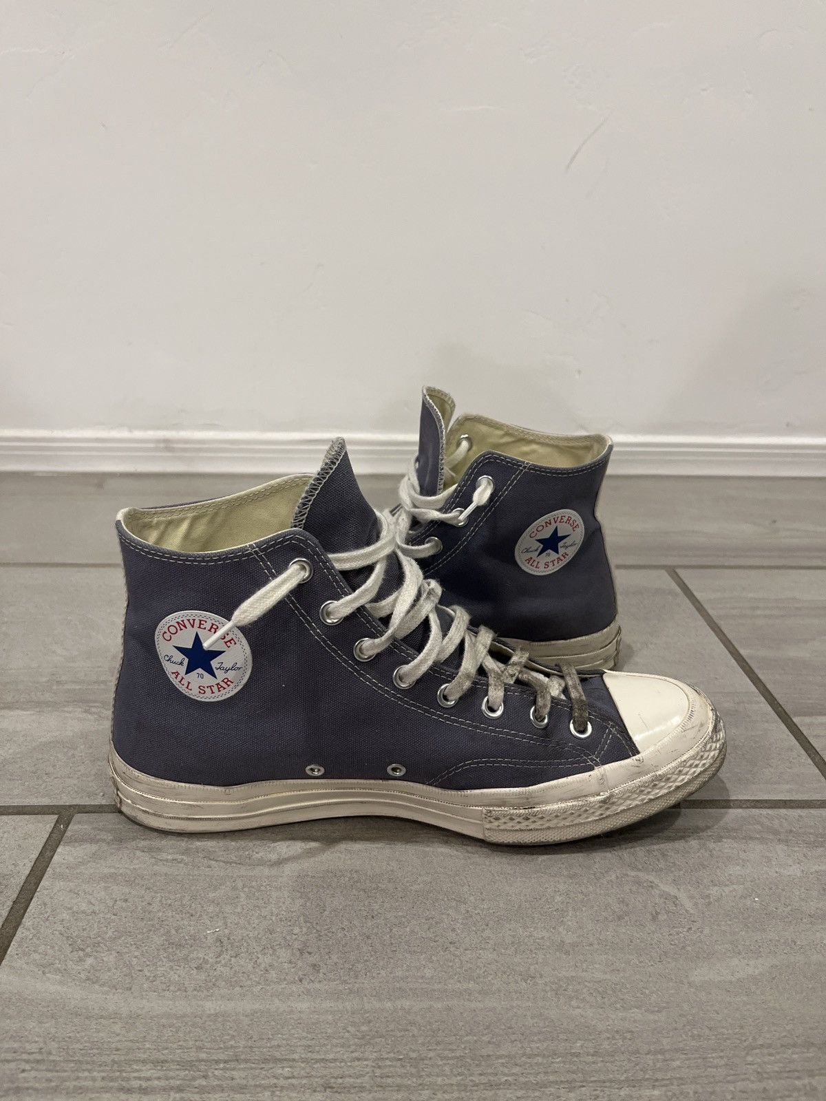 Comme des Garcons PLAY Commes Des Garçons PLAY Grey Converse Size US 11 / EU 44 - 3 Thumbnail
