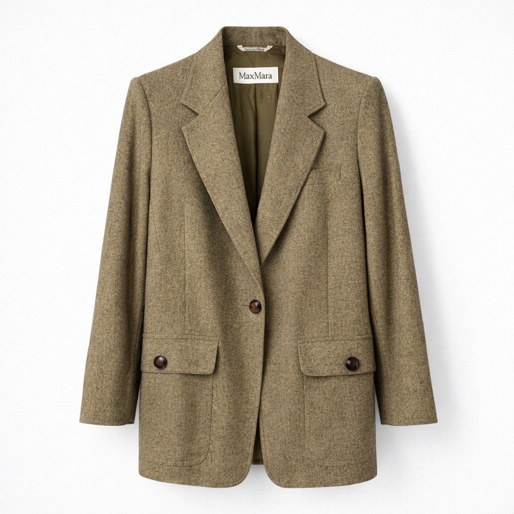 Max Mara Max Mara Coat Pure Virgin Wool Blazer Brown Italy Size M / US 6-8 / IT 42-44 - 1 Thumbnail