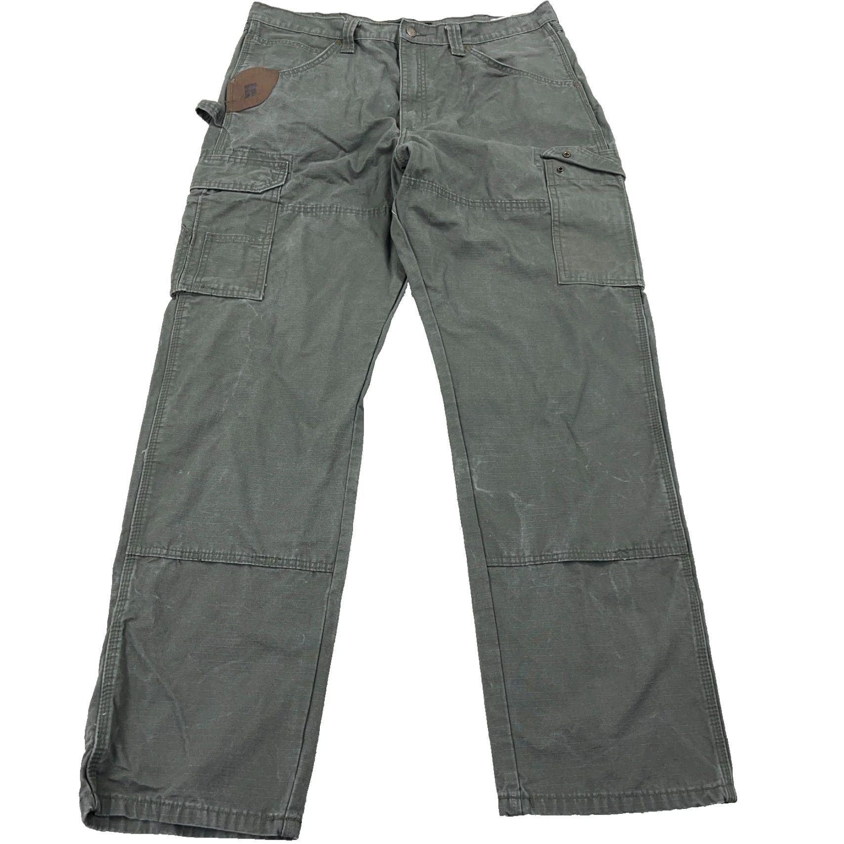 Wrangler Wrangler RIGGS Cargo Pants Men 38x34 Green Canvas Relaxed Fit Carpenter Y2K Size US 38 / EU 54 - 2 Thumbnail