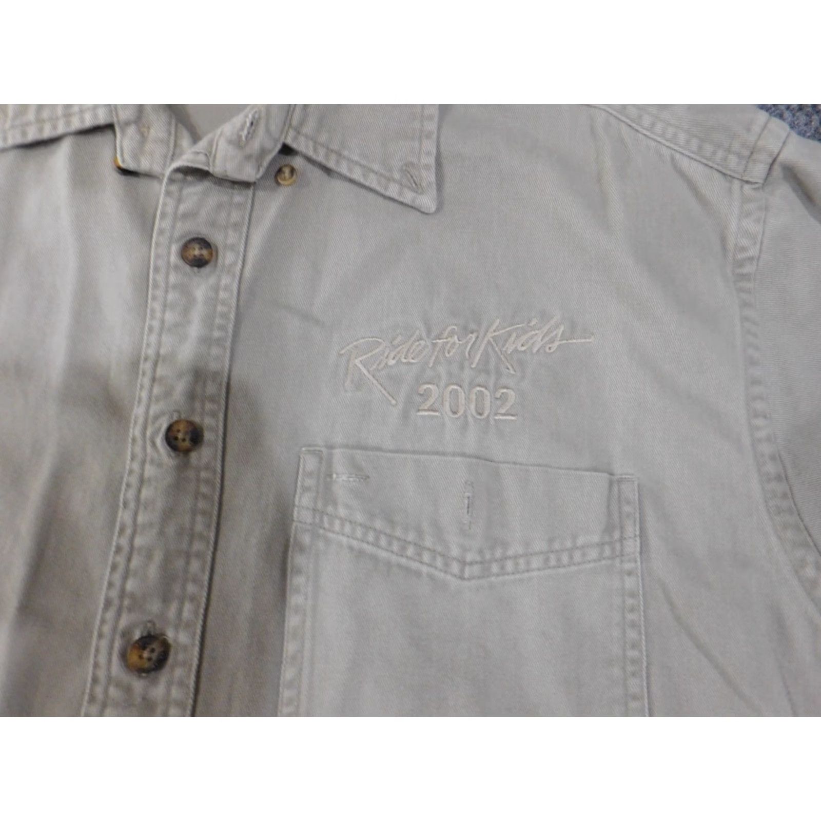 Dunbrooke Dunbrooke Shirt Medium Beige Vintage Mens Button-Up Embroidered Collared Long Sleeve Button-Down Canvas Rolled All Seasons Retro Casual Mens Size US M / EU 48-50 / 2 - 5 Thumbnail