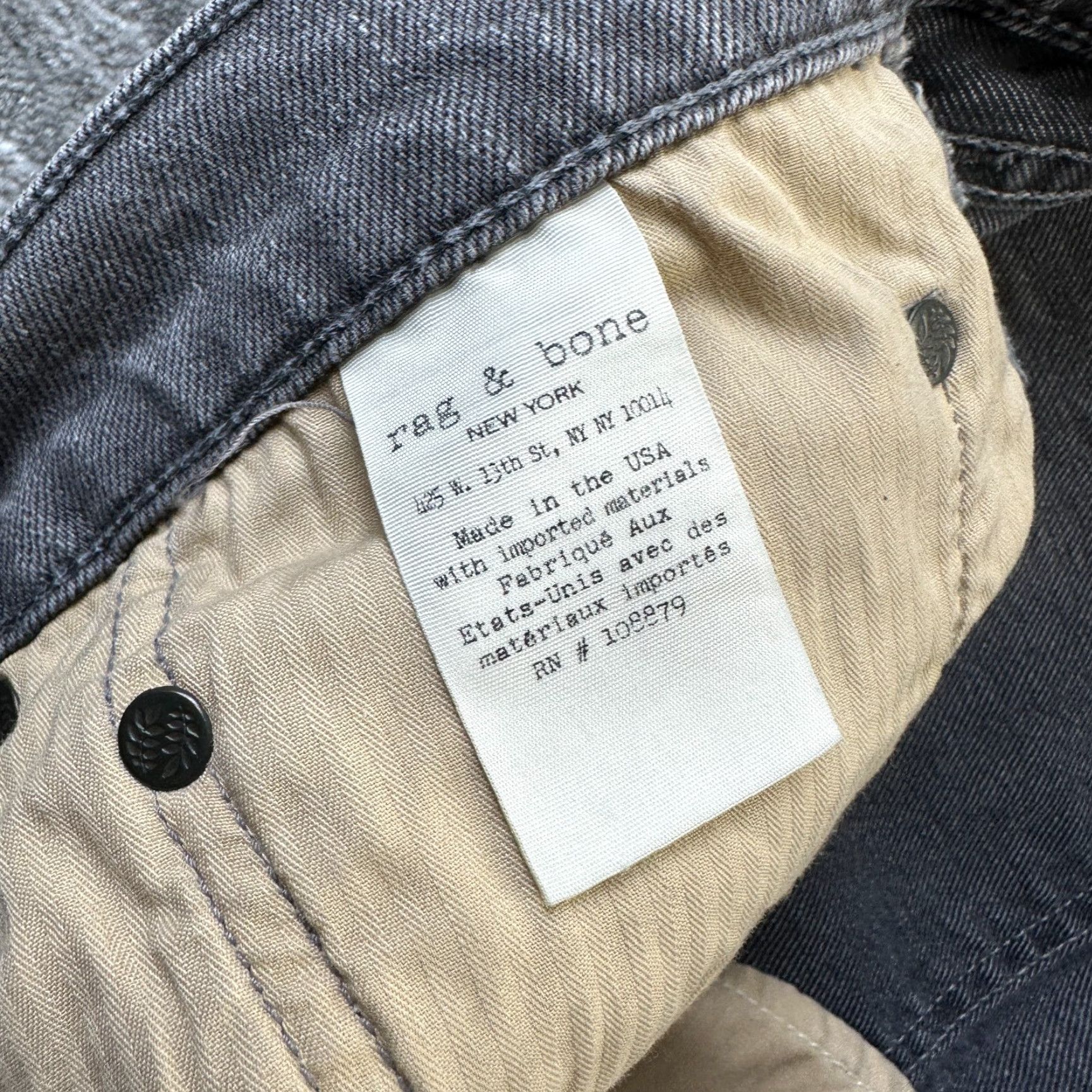 Rag & Bone Rag & Bone Jeans Mens 38x34 Gray Denim Slim Fit 2 Straight 5-Pocket Brand Rag & Bone Size 38 Inseam 34 Size US 38 / EU 54 - 6 Thumbnail