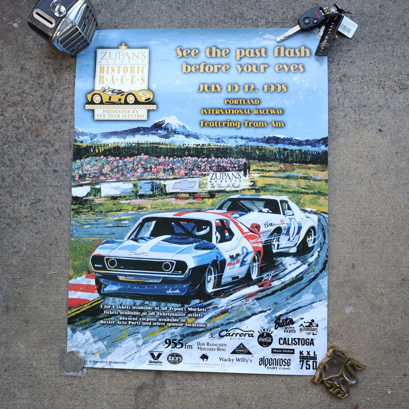 Vintage Vintage 1998 Zupan's Markets Historic Racing Poster 18"x24" Size ONE SIZE - 1 Thumbnail