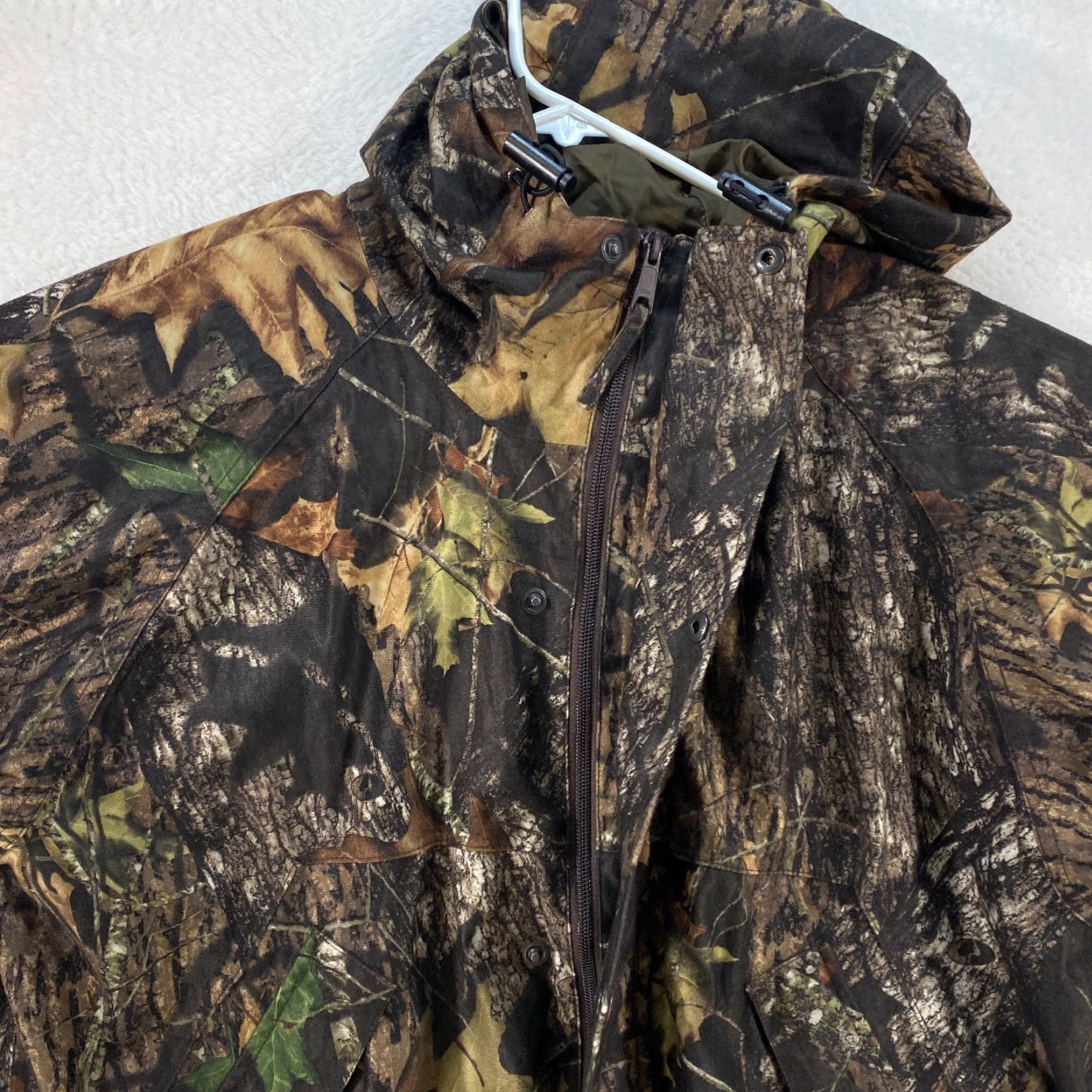 Vintage VINTAGE HERTERS Hooded Jacket Mens L Large Camo Hunting Mossy Oak Breakup Pockets Zip Size US L / EU 52-54 / 3 - 7 Thumbnail