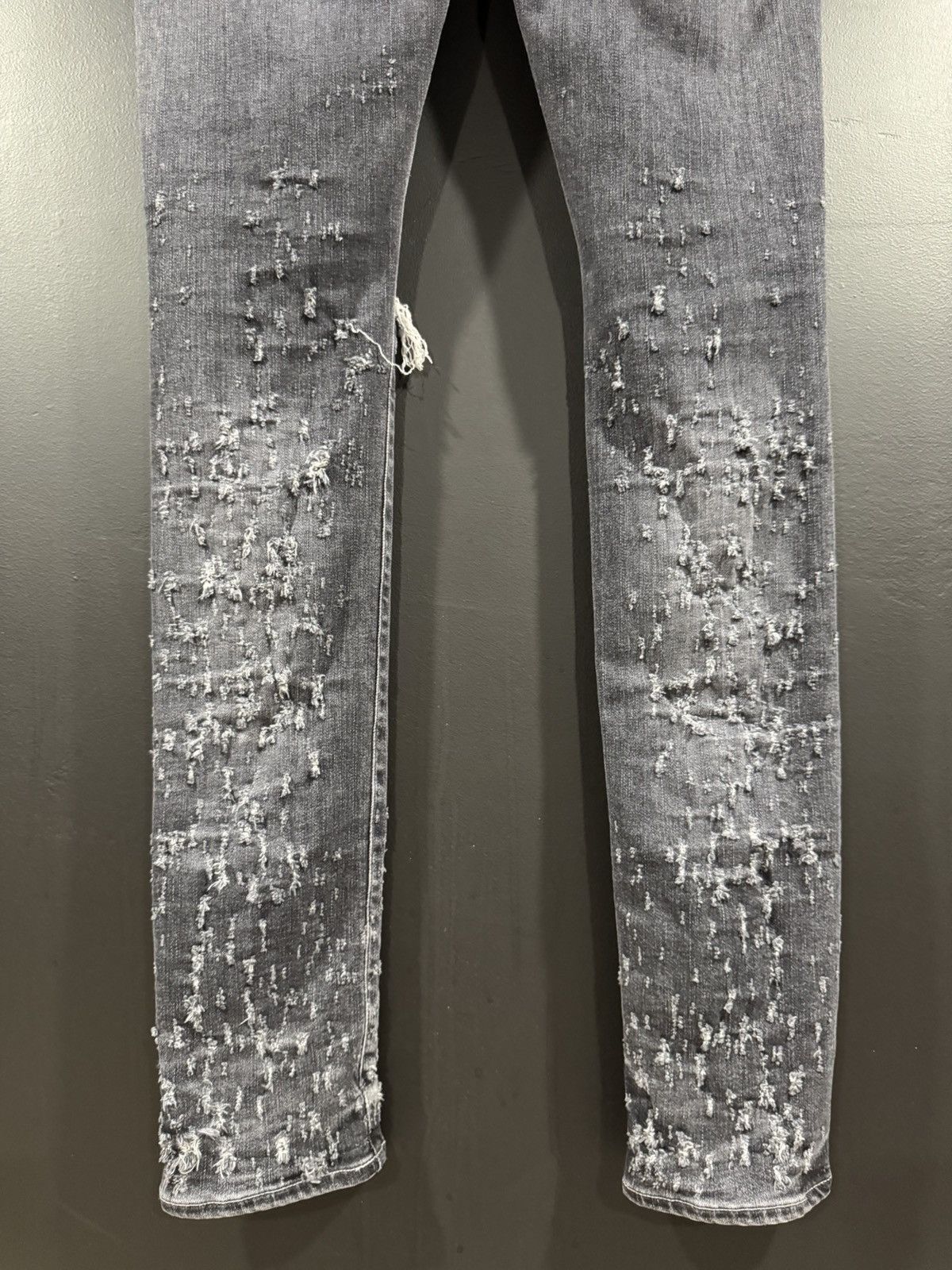 Amiri Amiri Grey Shotgun Distressed Stacked Denim Jeans 34 Size US 34 / EU 50 - 11 Thumbnail