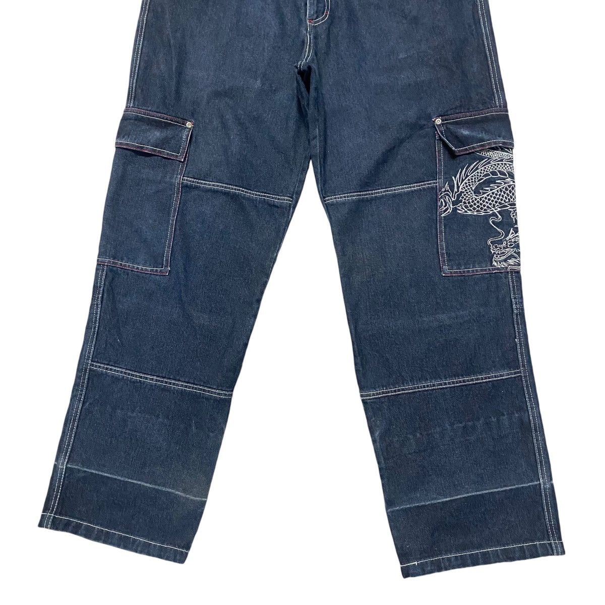 Vintage Vintage BRASS HITHER Denim Baggy Flame Dragon Jeans Size US 36 / EU 52 - 9 Thumbnail