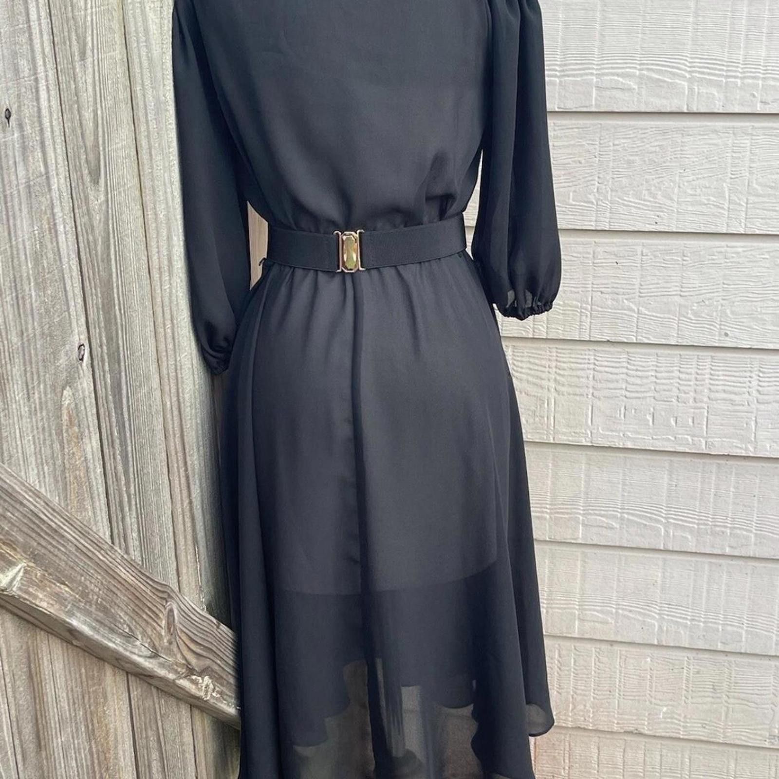 Other Black chiffon midi dress #gothic #mididress Size S / US 4 / IT 40 - 3 Thumbnail
