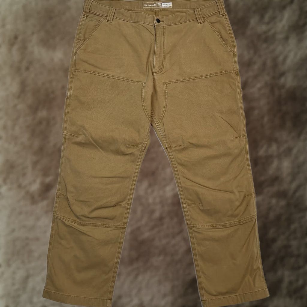 Carhartt Carhartt Loose Regular Fit Double Knee Work Duck Pants Sz 40x30 Brown Canvas 5-Pocket Carhartt Rugged Flex BN2802-M Mens Pants Size US 40 / EU 56 - 1 Thumbnail