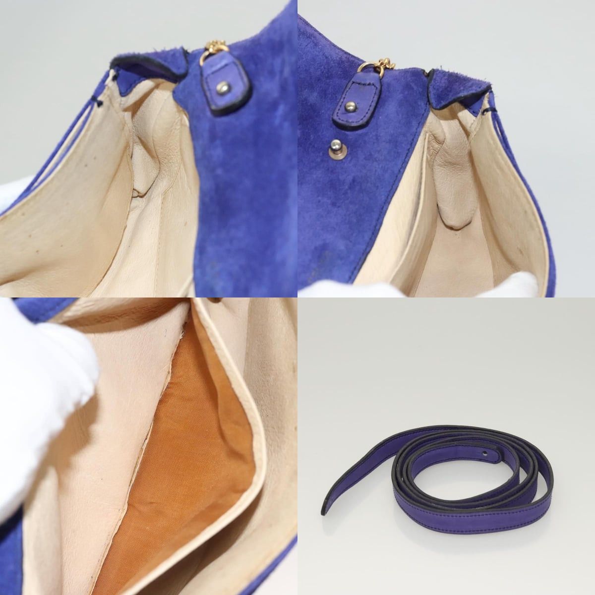 Celine CELINE Chain Shoulder Bag Suede Purple Size ONE SIZE - 12 Thumbnail