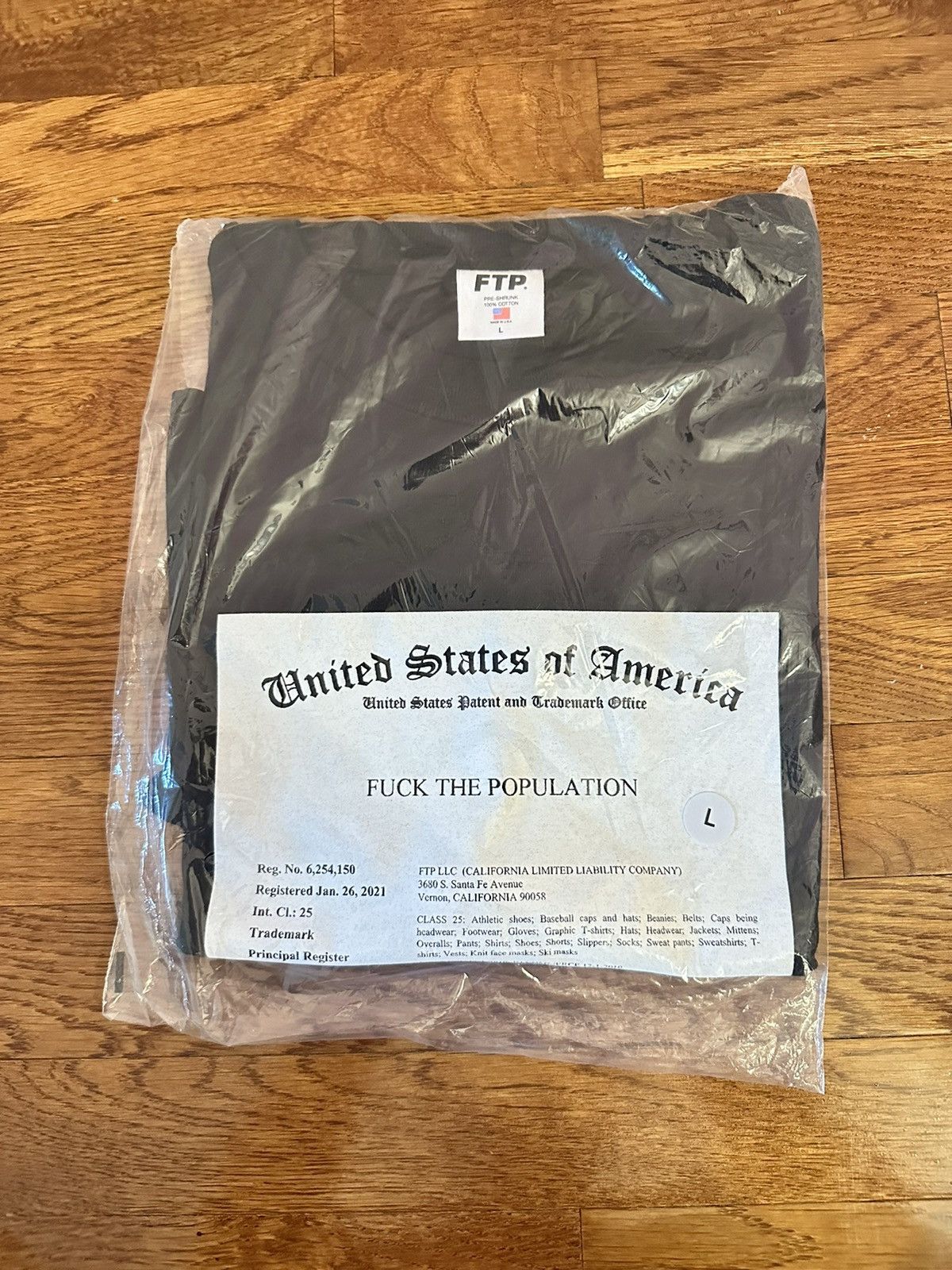Fuck The Population FTP Trademark Tee Black Sz Large Size US L / EU 52-54 / 3 - 2 Thumbnail