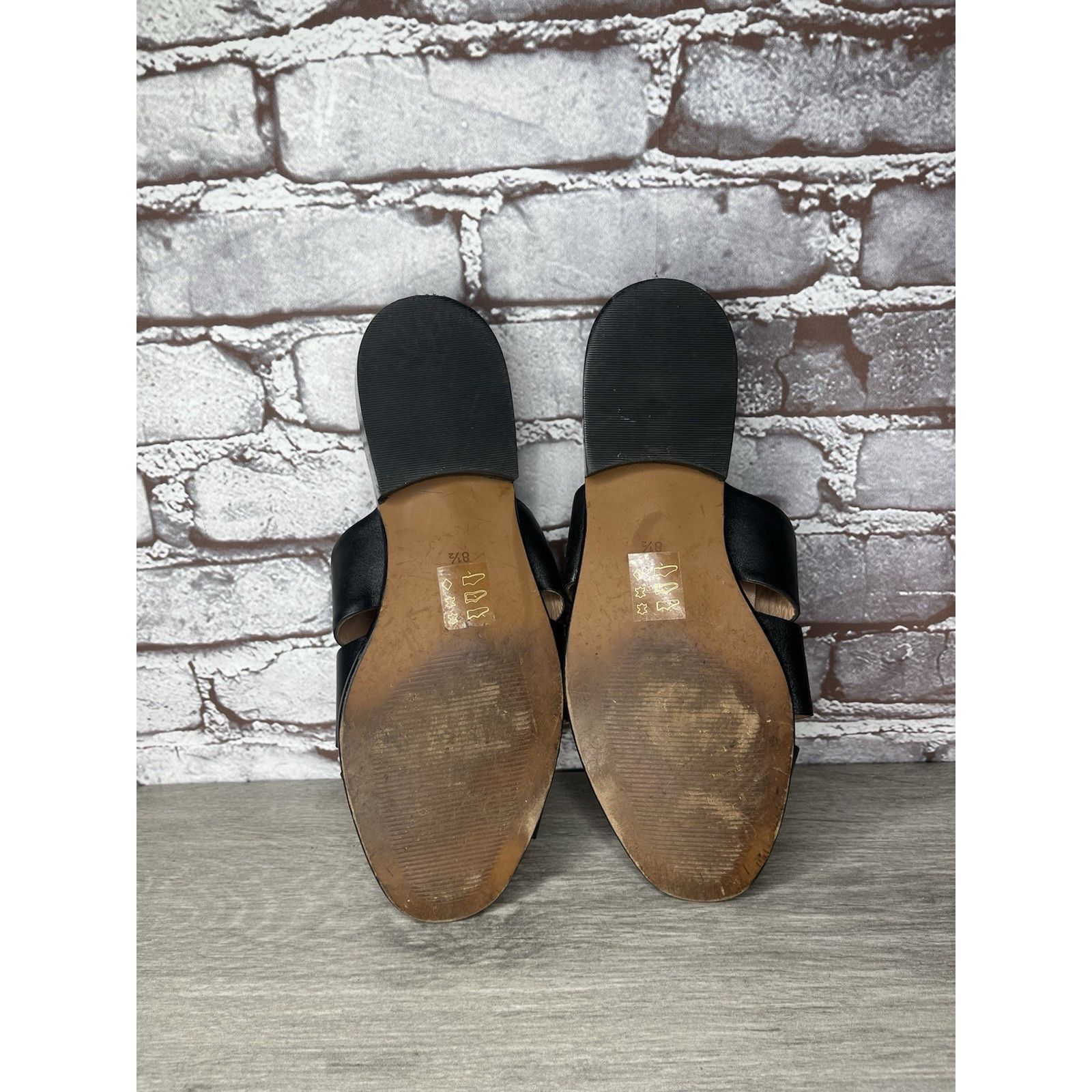 Madewell Madewell The Dixson Fisherman Black Leather Slide Mules Heel Size US 8.5 / IT 38.5 - 23 Thumbnail