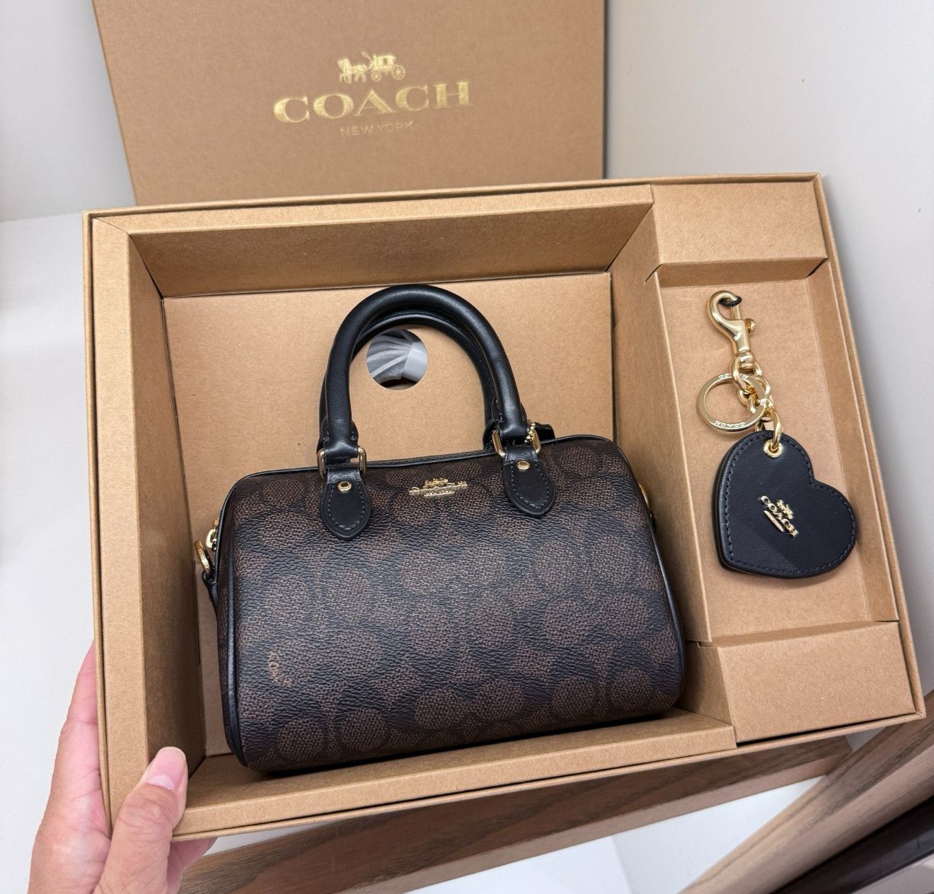Coach Mini Rowan Crossbody Bag And Mirror Bag Charm CCL59