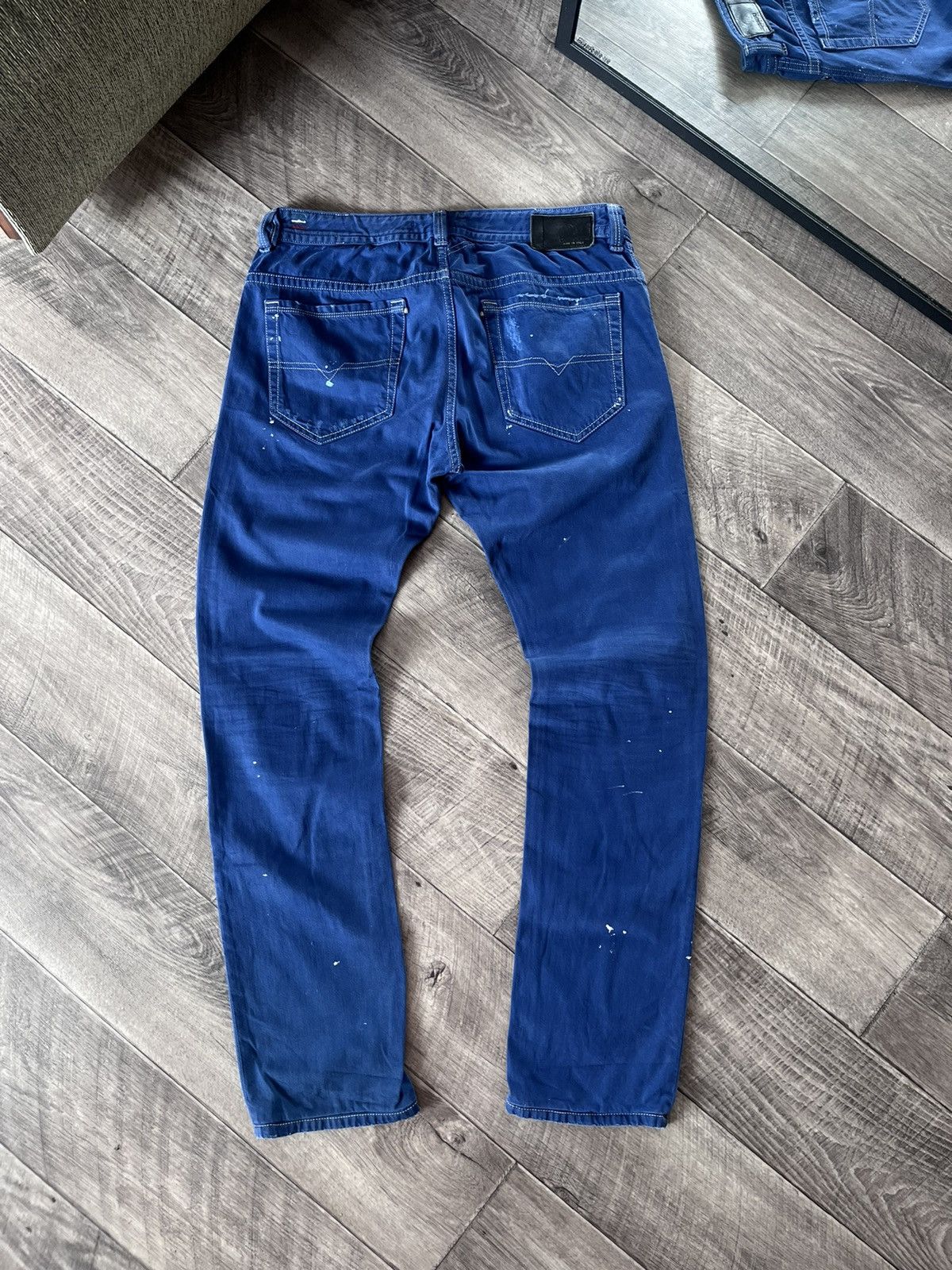 Diesel Rare Diesel D.N.A. S/S 2016 THAVAR Slim Skinny Painted Jeans Size US 33 - 2 Thumbnail
