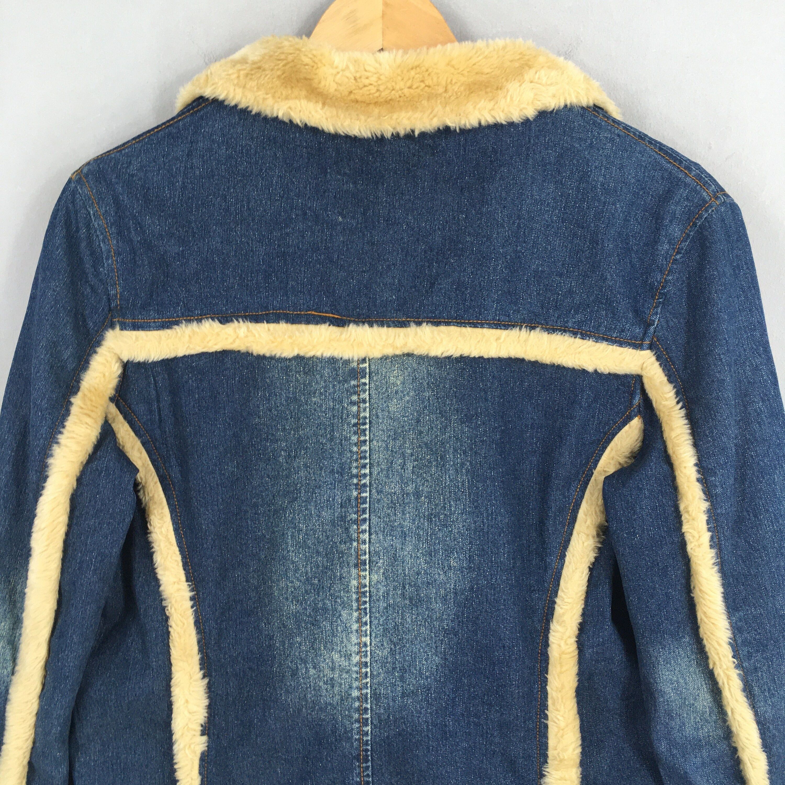 If Six Was Nine × Le Grande Bleu (L.G.B.) × Tornado Mart Vintage Rock Babe Japan Denim Long Coat Fux Fur Medium Size M / US 6-8 / IT 42-44 - 9 Thumbnail