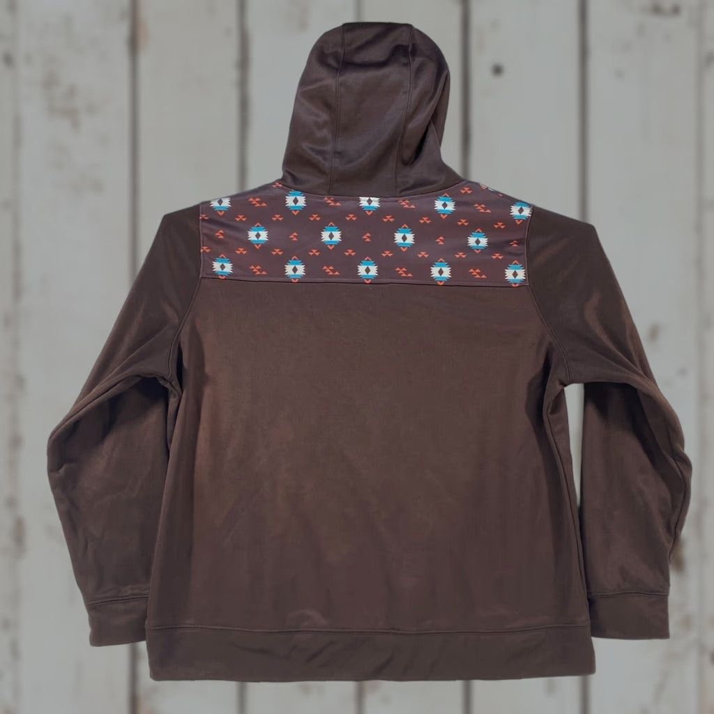 Logo 7 Cinch Womens XL Western Brown Aztec Hoodie Hooded Sweatshirt Pockets Logo Shirt Size XL / US 12-14 / IT 48-50 - 1 Thumbnail