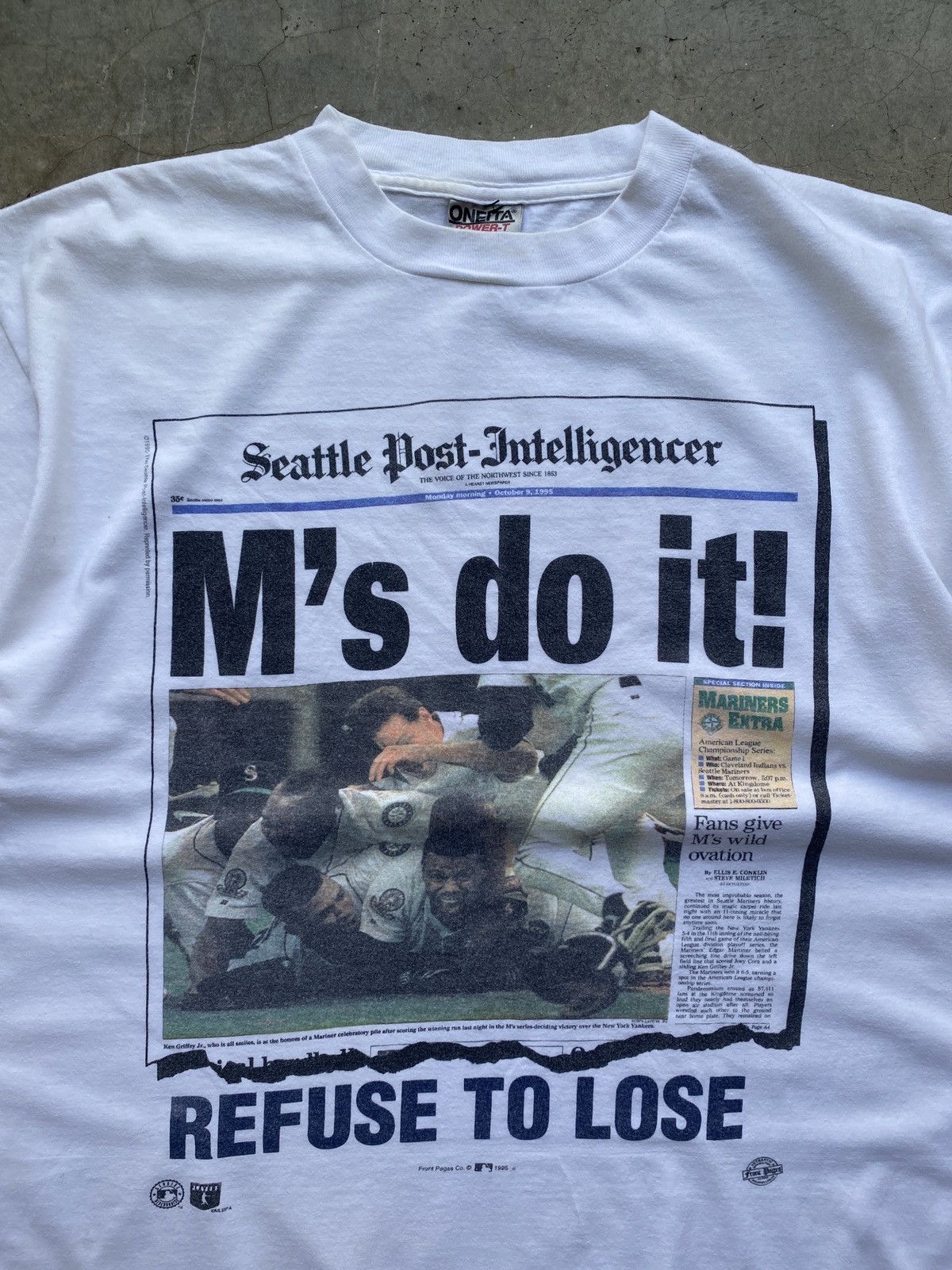 MLB × Salem Sportswear × Vintage Vintage 1995 Seattle Mariner Newspaper Size US XL / EU 56 / 4 - 8 Thumbnail