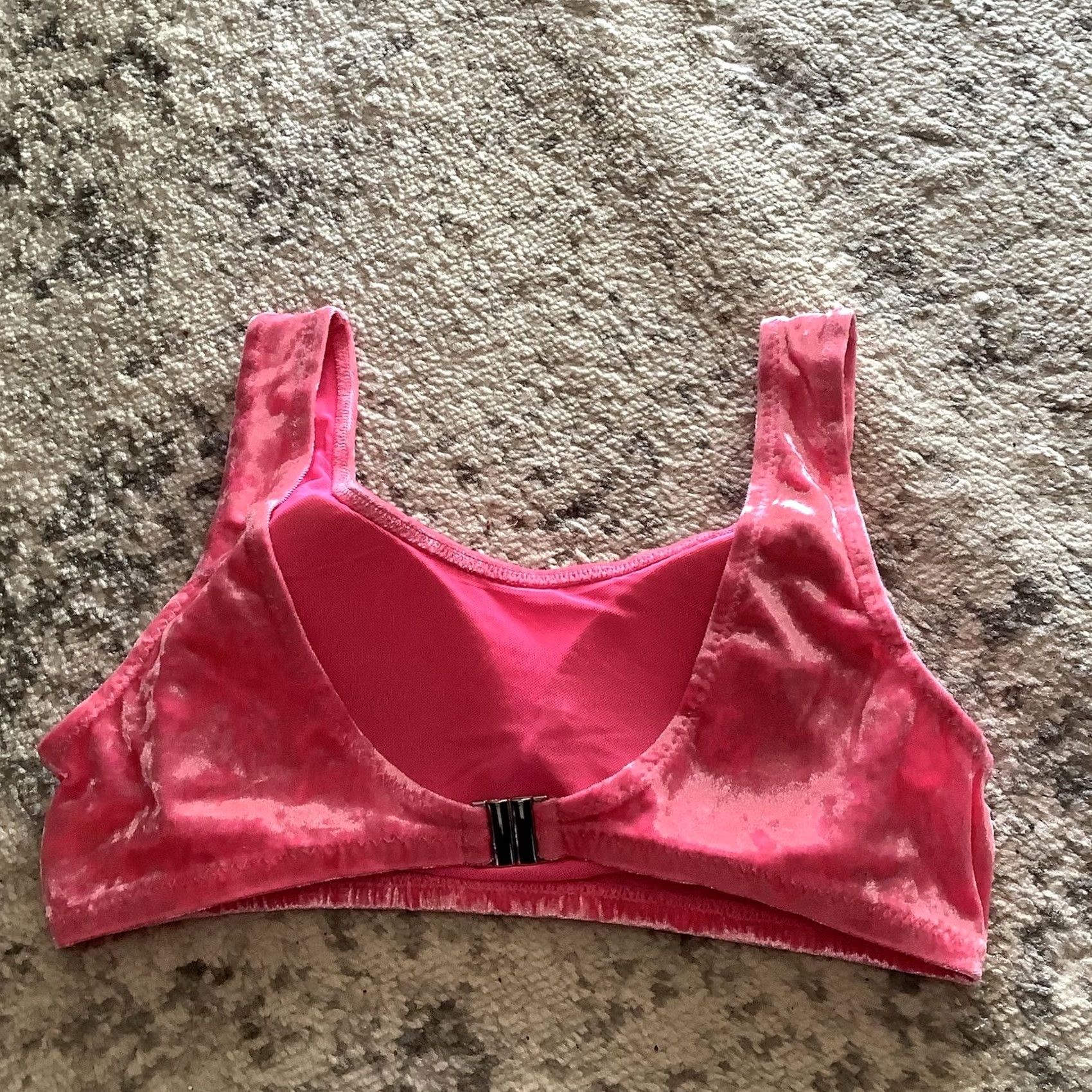 Velvet Birds of Prey Pink Velvet Sports Bra M Womens Activewear Velvety Velvet Bra Size M Pink Birds of Prey Sports Bra Women M Size ONE SIZE - 3 Thumbnail