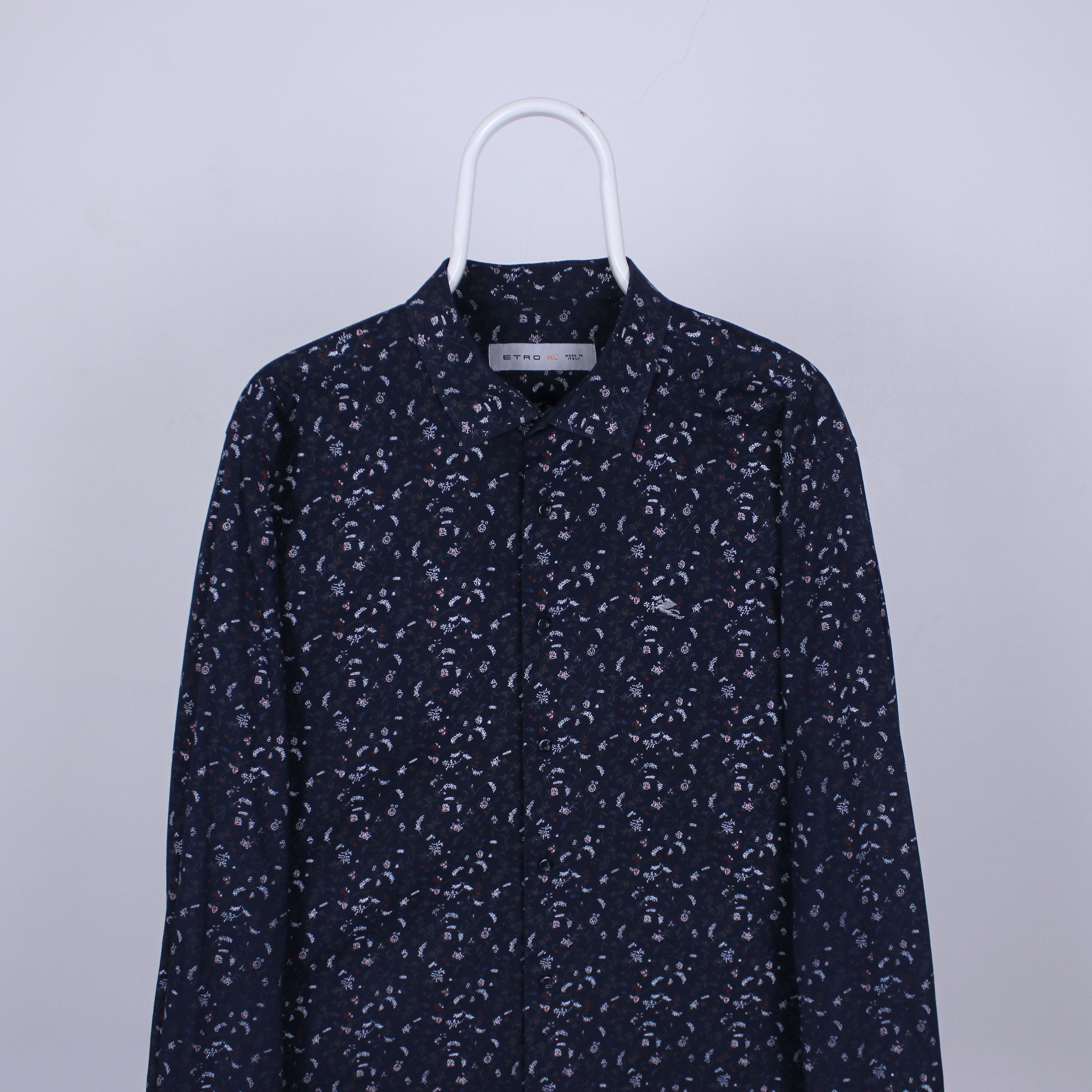 Etro Etro shirt button ups L XL navy blue multi flowers Size US L / EU 52-54 / 3 - 2 Thumbnail