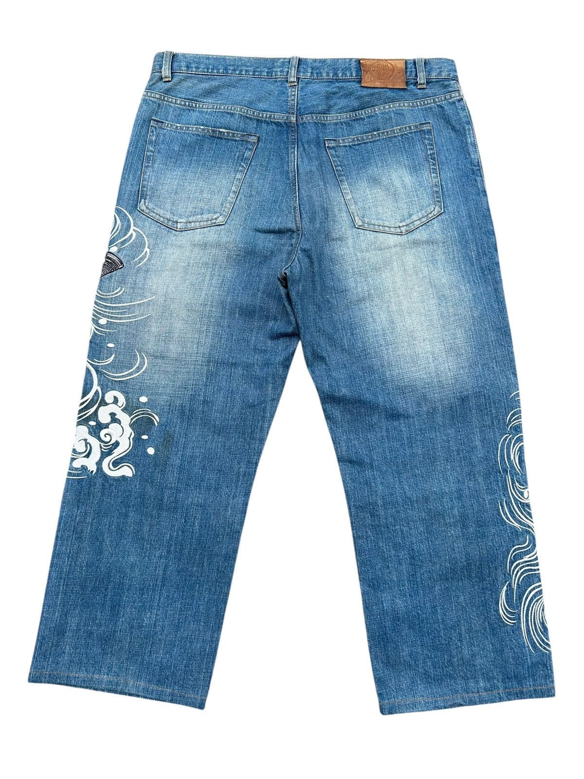 Kapital KARAKURI Japanese Brand Rare Big Koi Denim Jeans Size US 38 / EU 54 - 3 Thumbnail