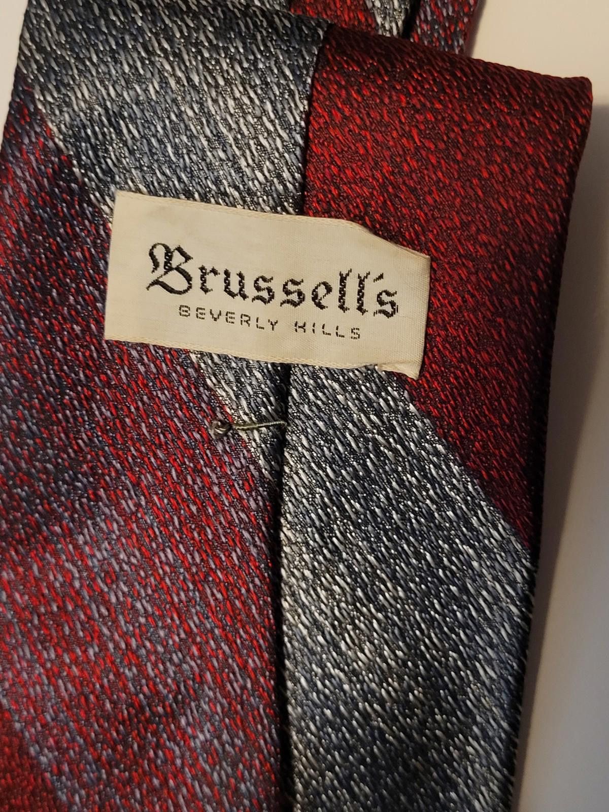 Other Brussell’s Beverly Hills Red & Silver Diagonal Stripe 4" Size ONE SIZE - 2 Thumbnail