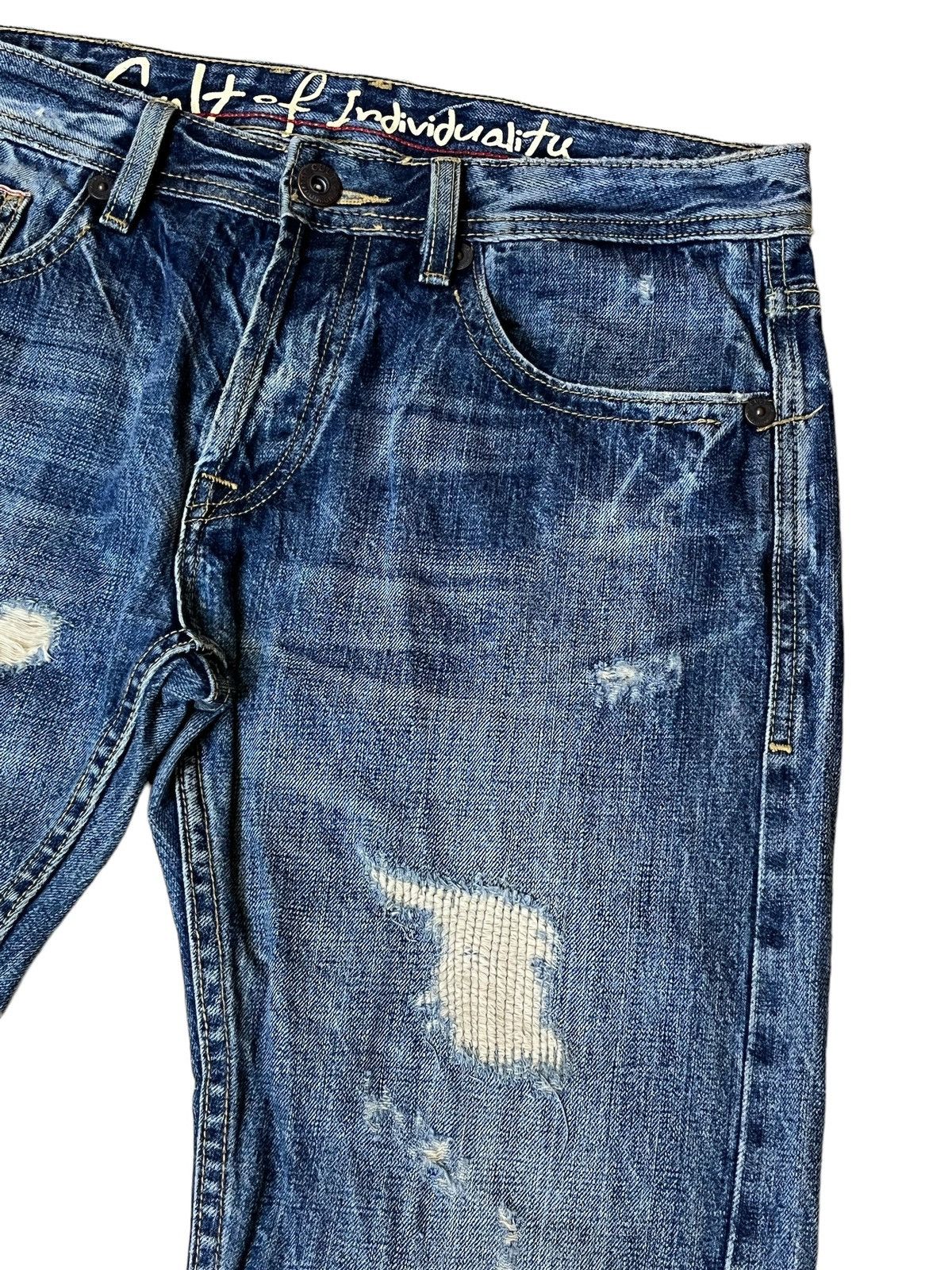 Cult Of Individuality SICK JAPANESE CULT OF INDIVIDUALITY SELVEDGE DISTRESS DENIM Size US 34 / EU 50 - 6 Thumbnail