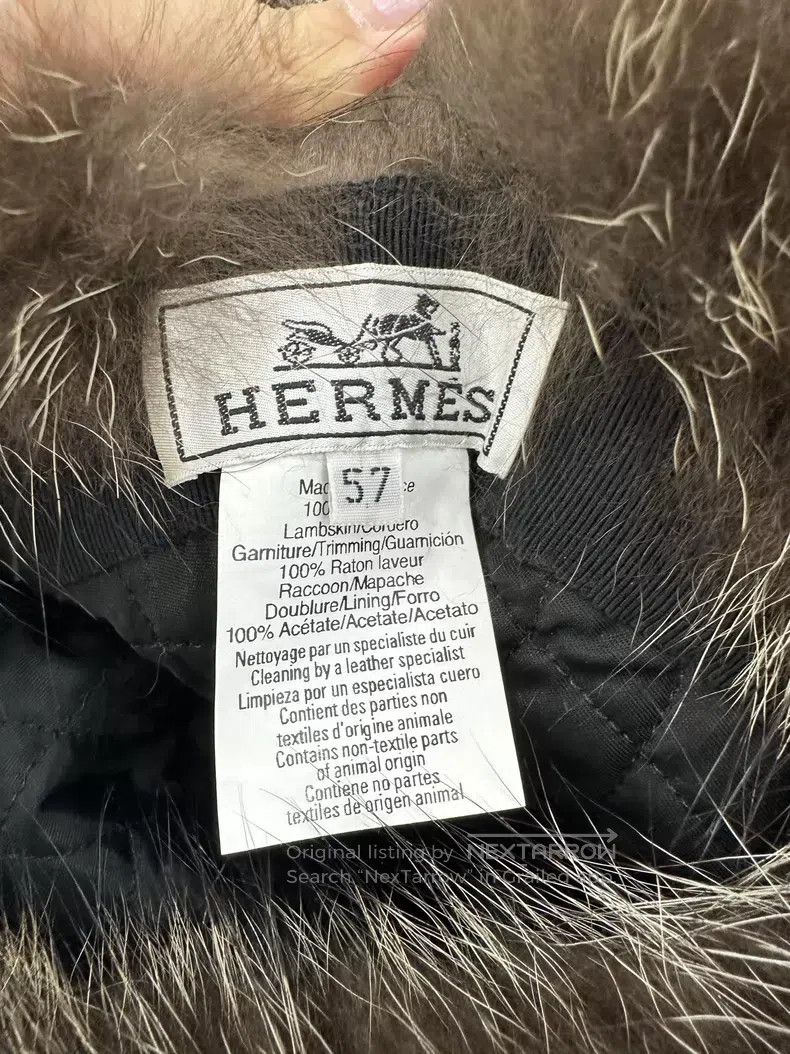 Hermes Hermes size 57 Sheepskin and mink fur leisure hat reversibl Size ONE SIZE - 3 Thumbnail