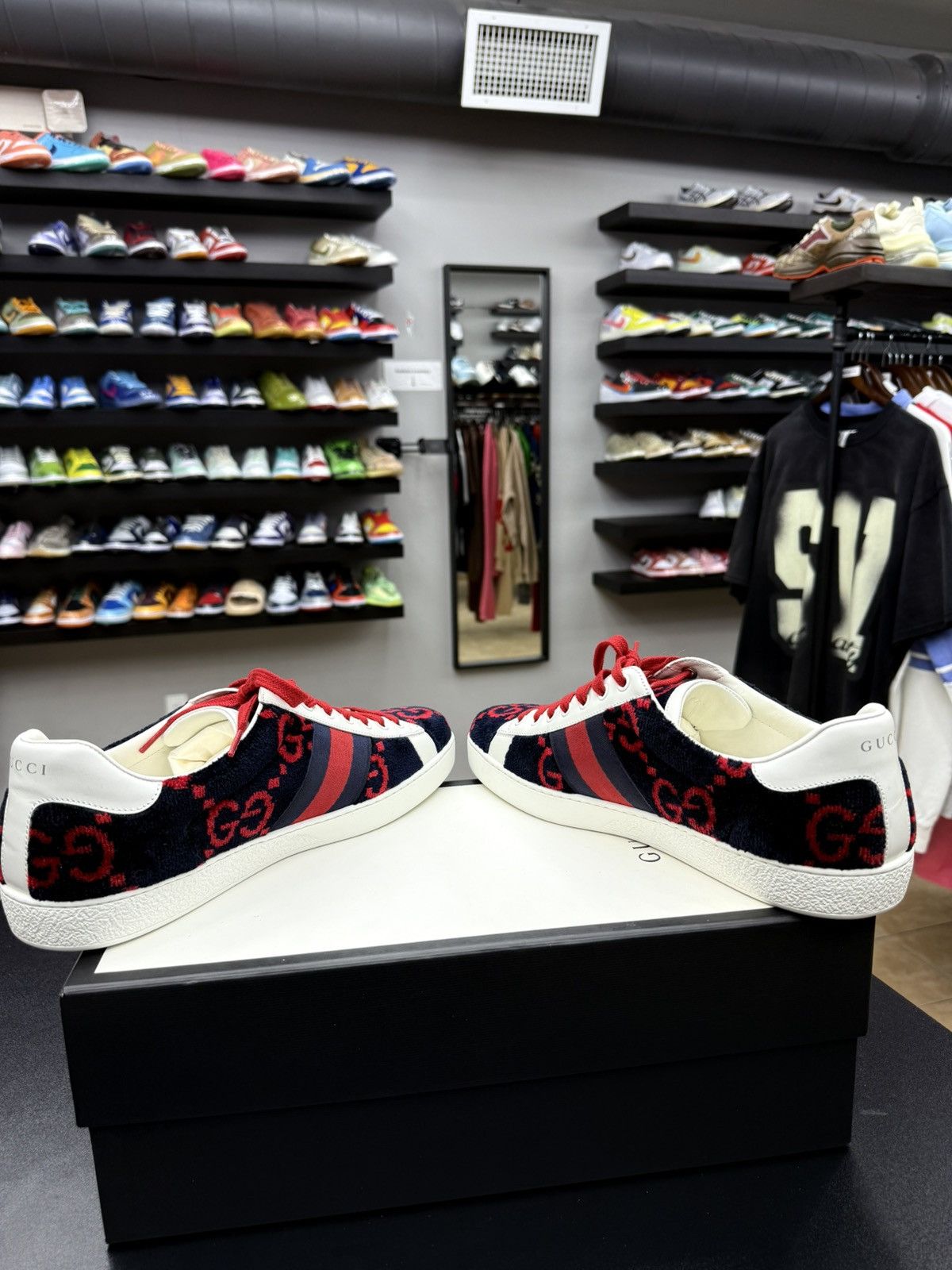 Gucci Gucci Ace GG Logo Terry Cloth Navy Velvet SZ 9.5 G / 10 Us Size US 10 / EU 43 - 12 Thumbnail