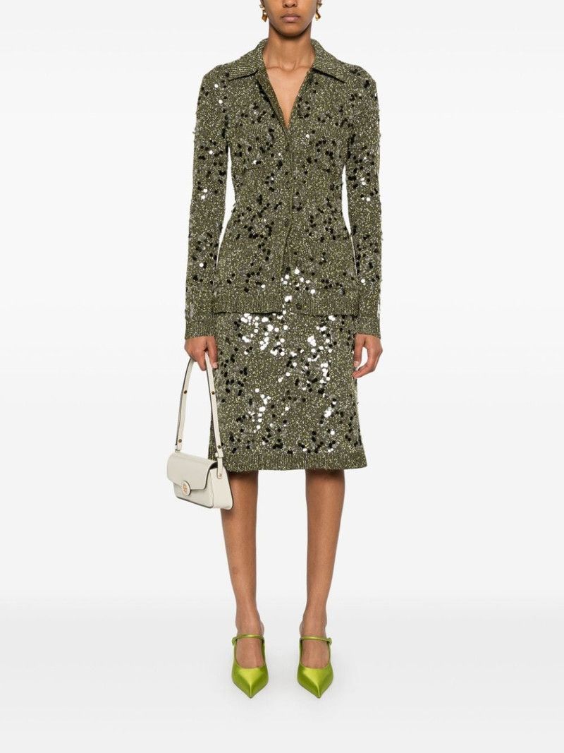 Gucci o1la5ras0526 Tweed Blend Skirt in Green Size 32" / US 10 / IT 46 - 2 Thumbnail
