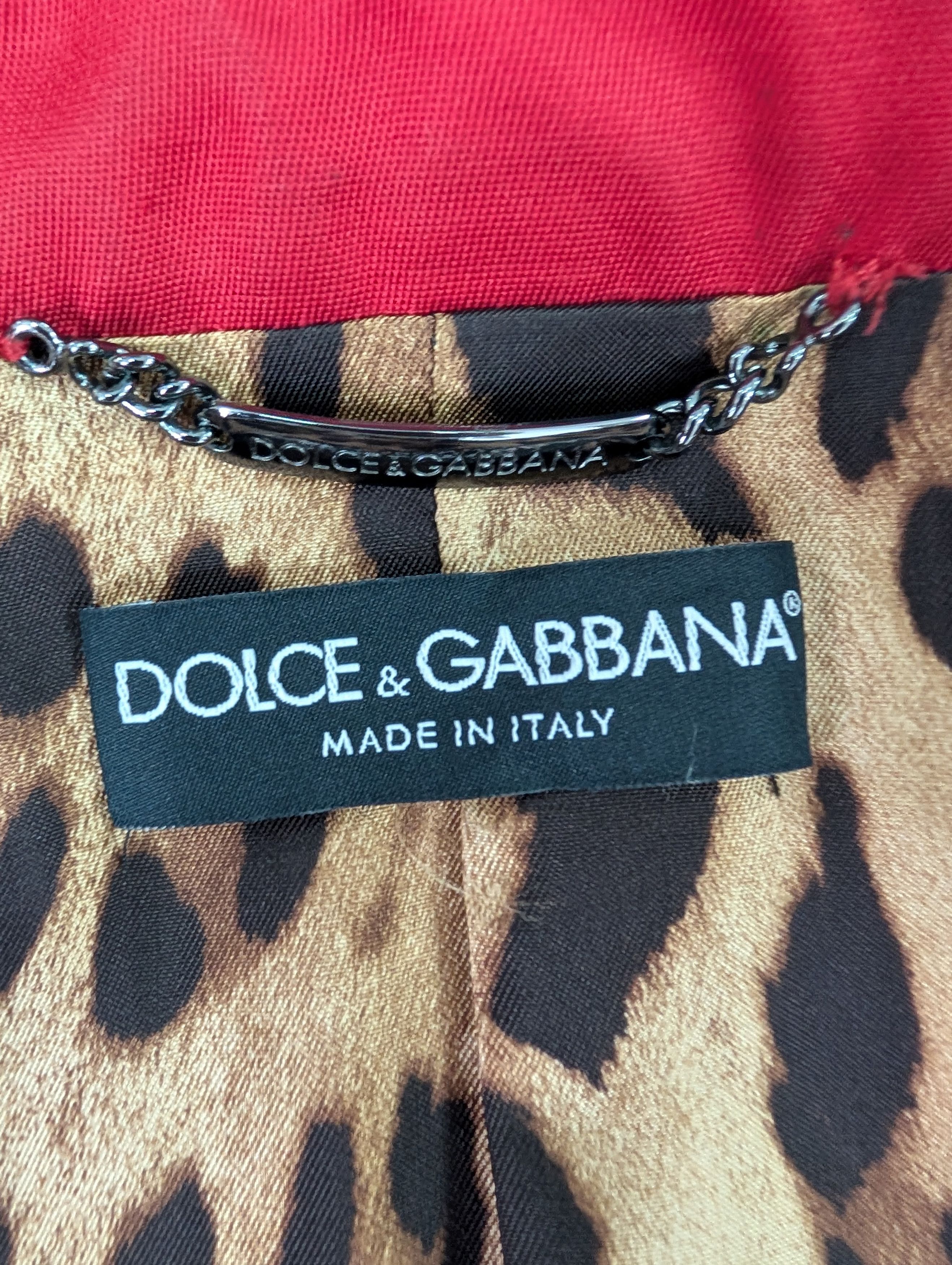 Dolce & Gabbana Red Shimmering Mid-Length Trench Coat Size S / US 4 / IT 40 - 5 Thumbnail