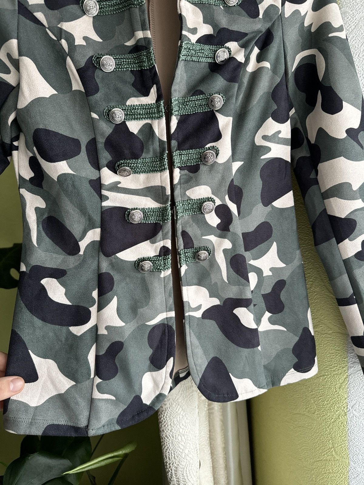 Japanese Brand Vintage Military Napoleon Jacket Camo PPFM Balmain Style Y2k Size S / US 4 / IT 40 - 6 Thumbnail