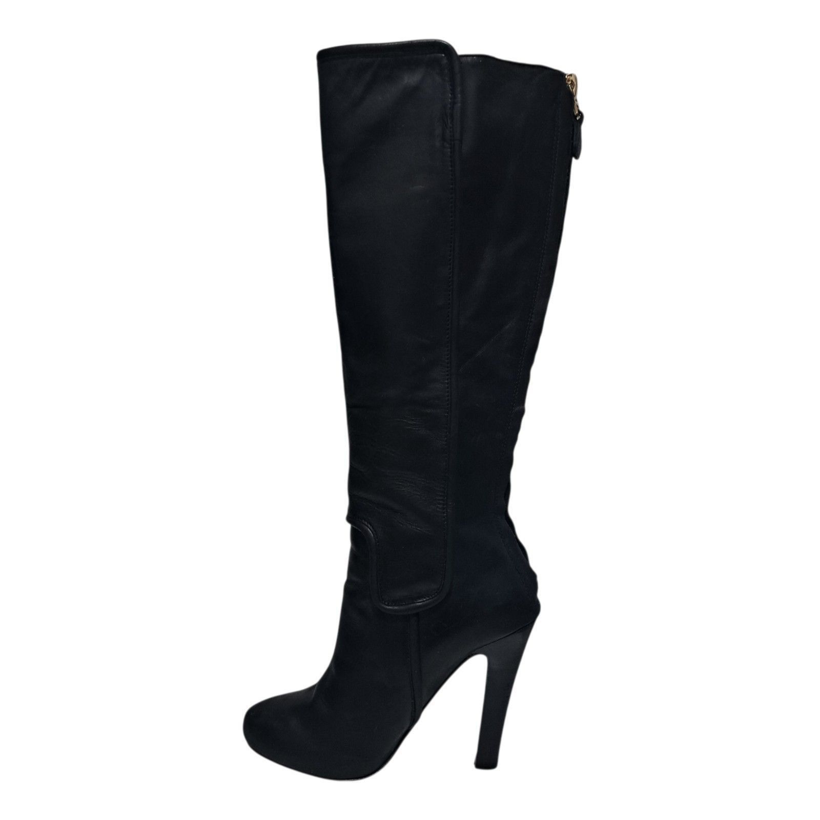 Diane von Furstenberg Diane Von Fursternberg Boho Chic Goth Leather Knee High Heel Size US 7 / IT 37 - 4 Thumbnail