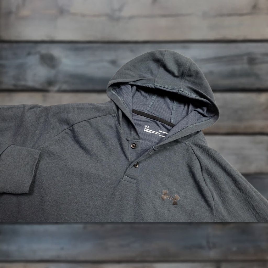 Under Armour Under Armour Hoodie Mens M Blue Henley Thermal Kangaroo Pocket ColdGear Size US M / EU 48-50 / 2 - 1 Thumbnail