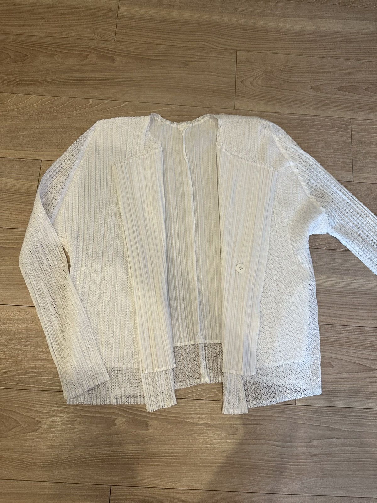 Pleats Please Issey Miyake Size4/PRELUDE Cardigan/WHITE Size L / US 10 / IT 46 - 1 Thumbnail