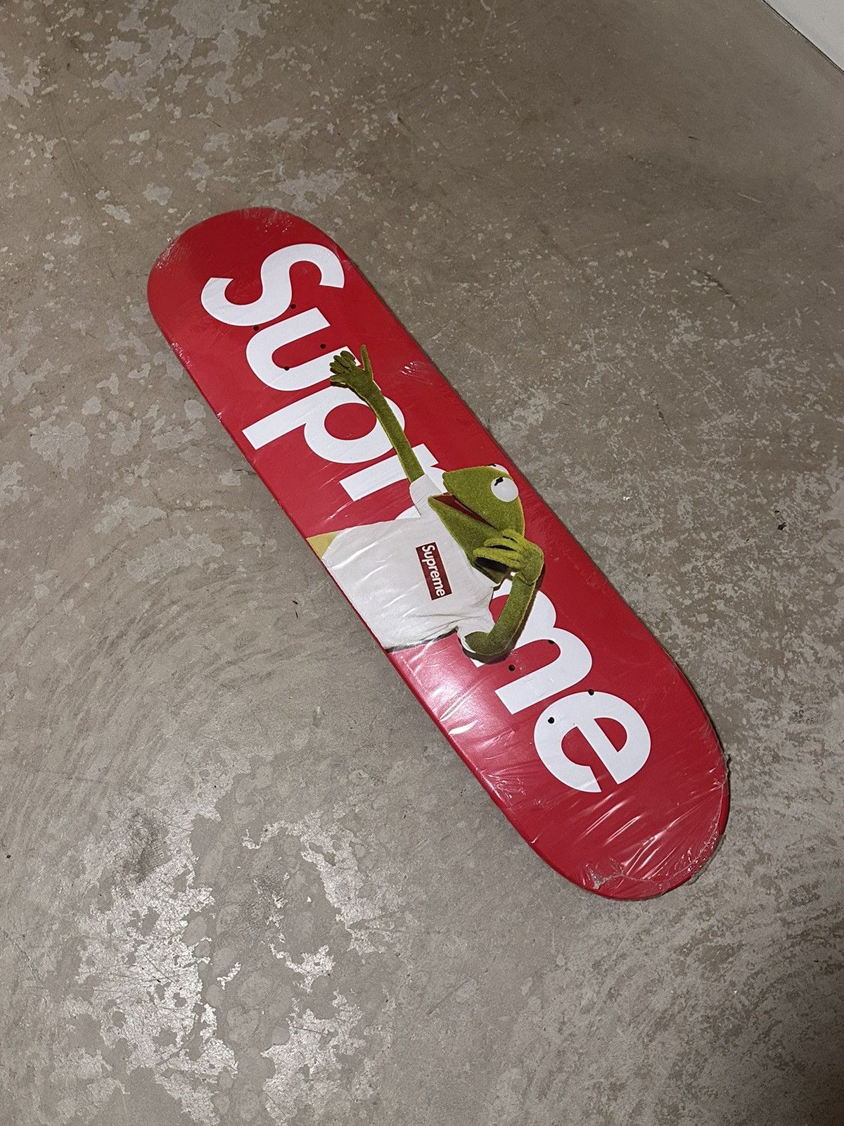 image of Ss08 Supreme Kermit The Frog Skate Deck in Red, Men's